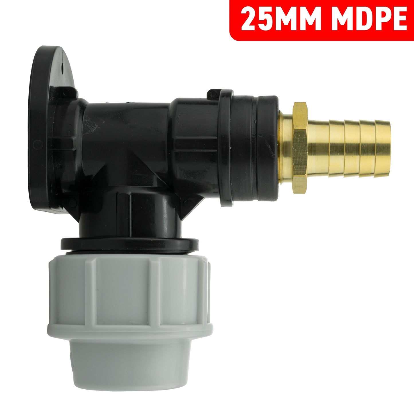 Wall Flange Kit 25mm MDPE + 19mm Brass Barb BSP Thread Fitting Hose Pipe Fitting