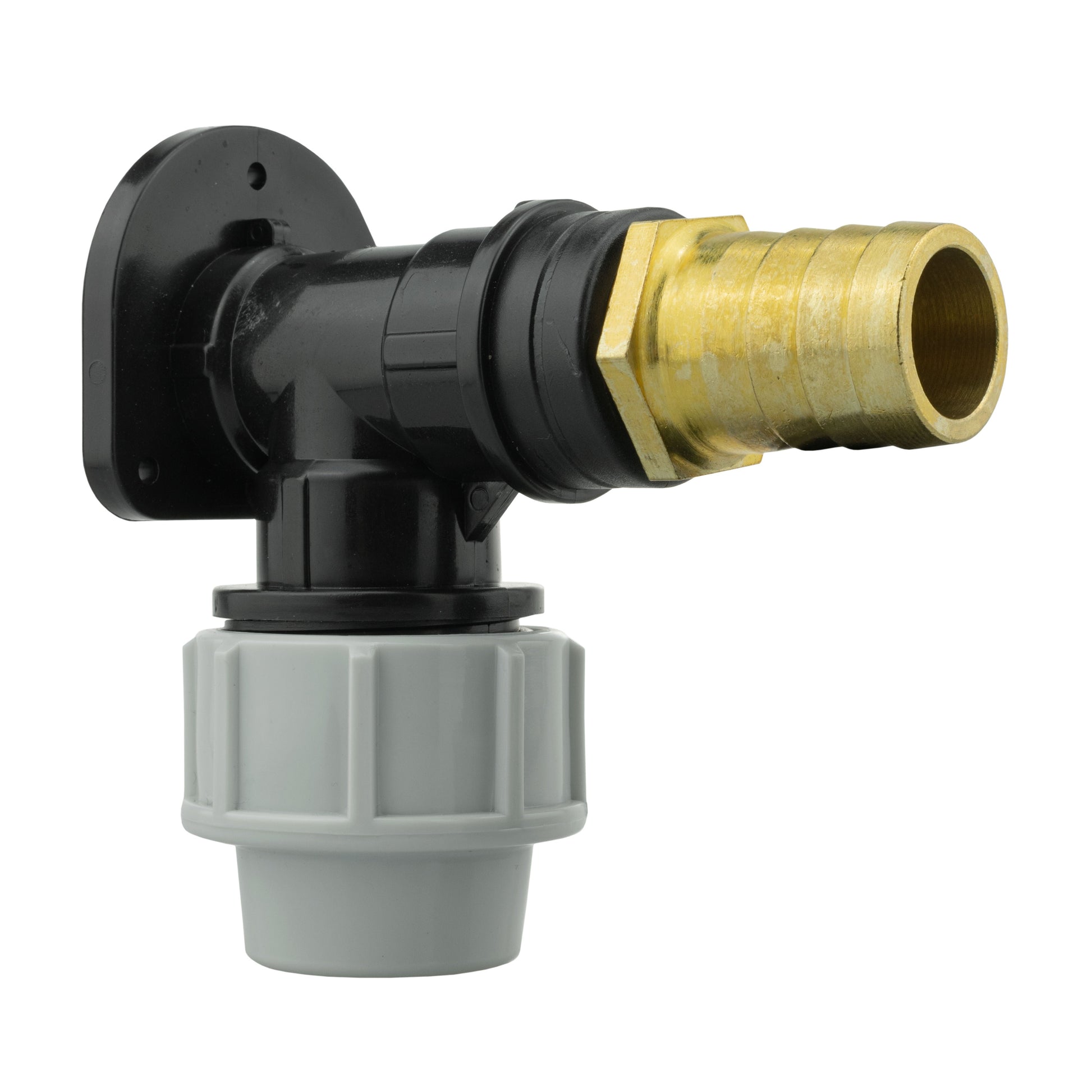 AP Supplies Wall Flange Kit 32mm MDPE + 25mm Brass Barb