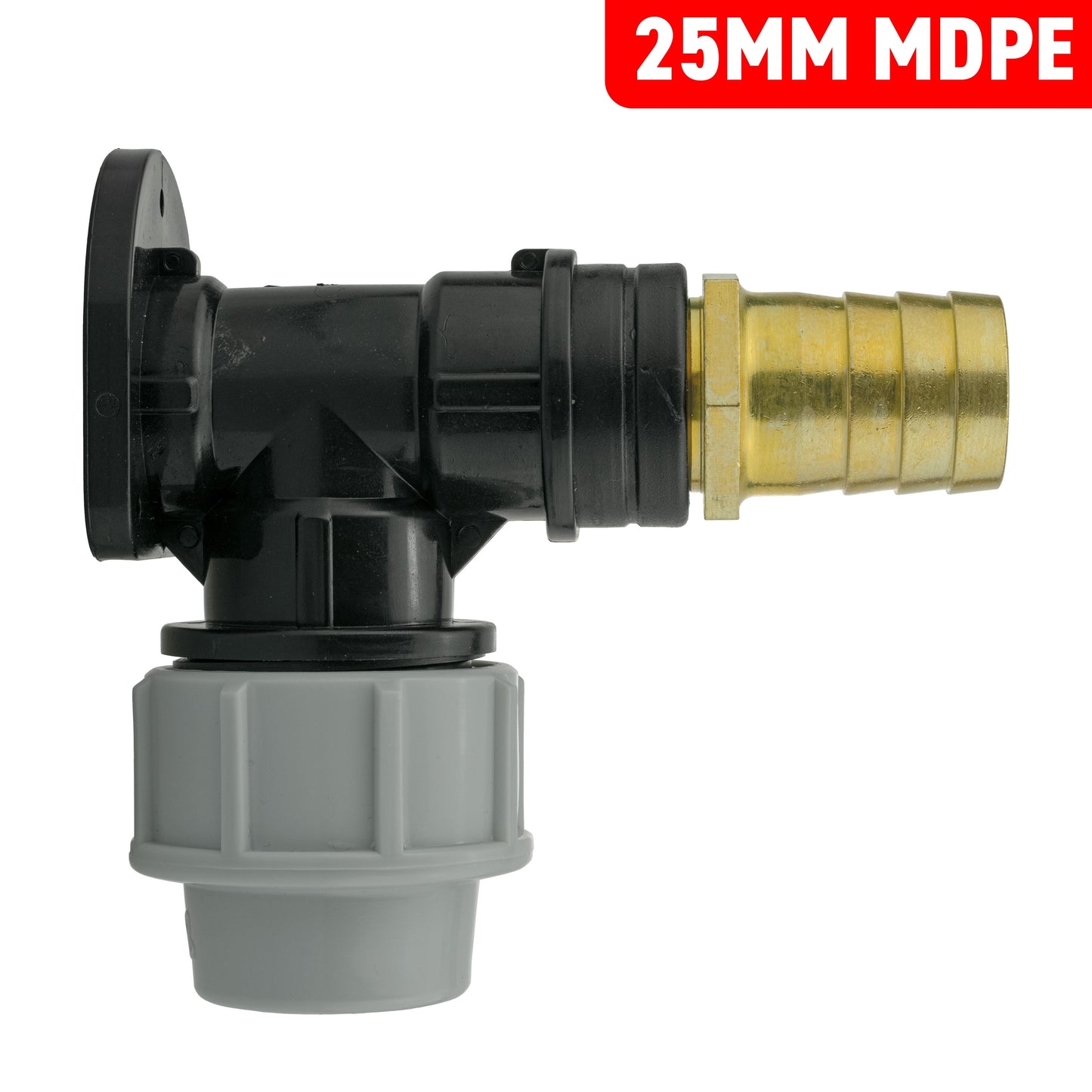 Wall Flange Kit 25mm MDPE + 25mm Brass Barb Garden Hose Pipe Brass Water Fitting