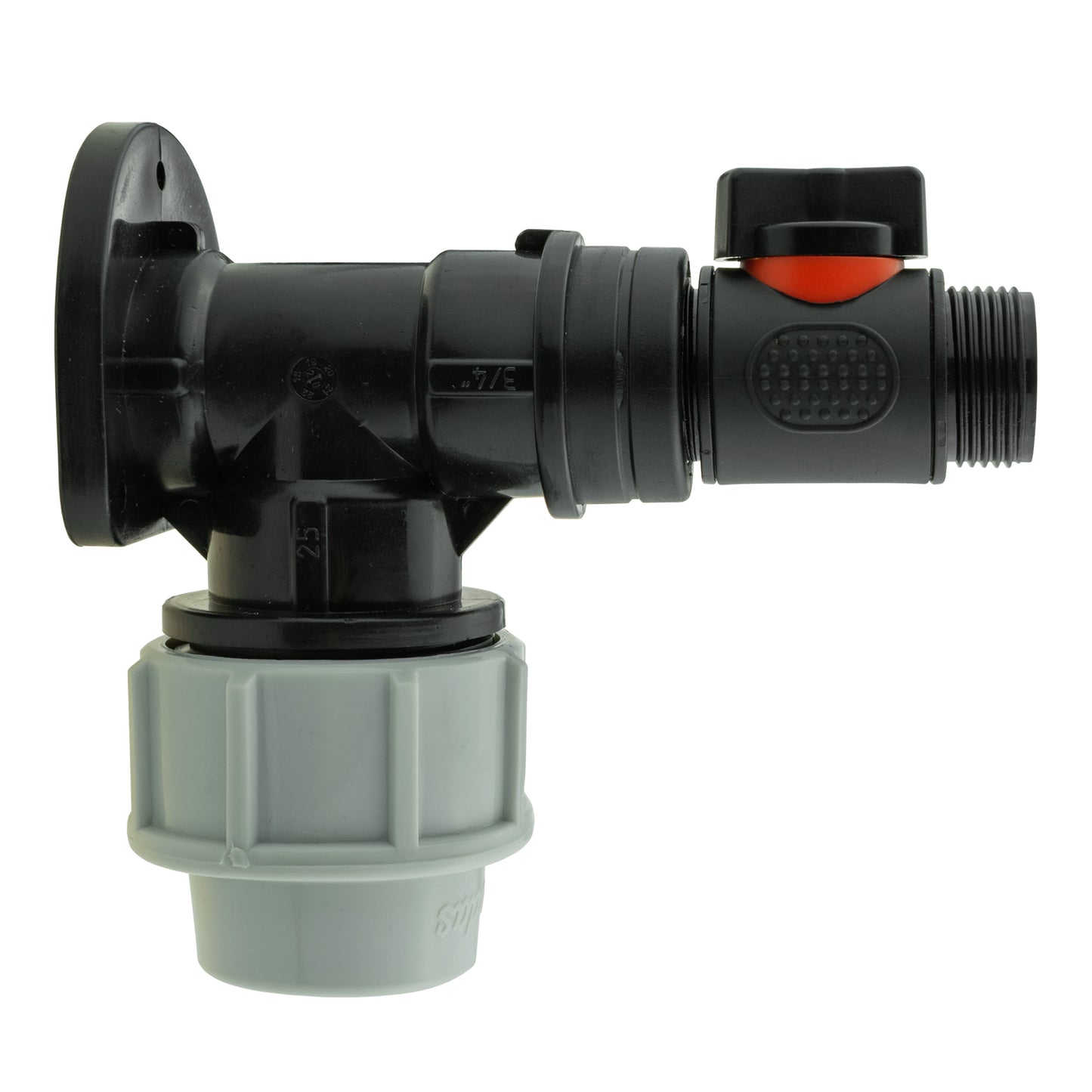AP Supplies Wall Flange Kit 32mm MDPE + In-Line Valve