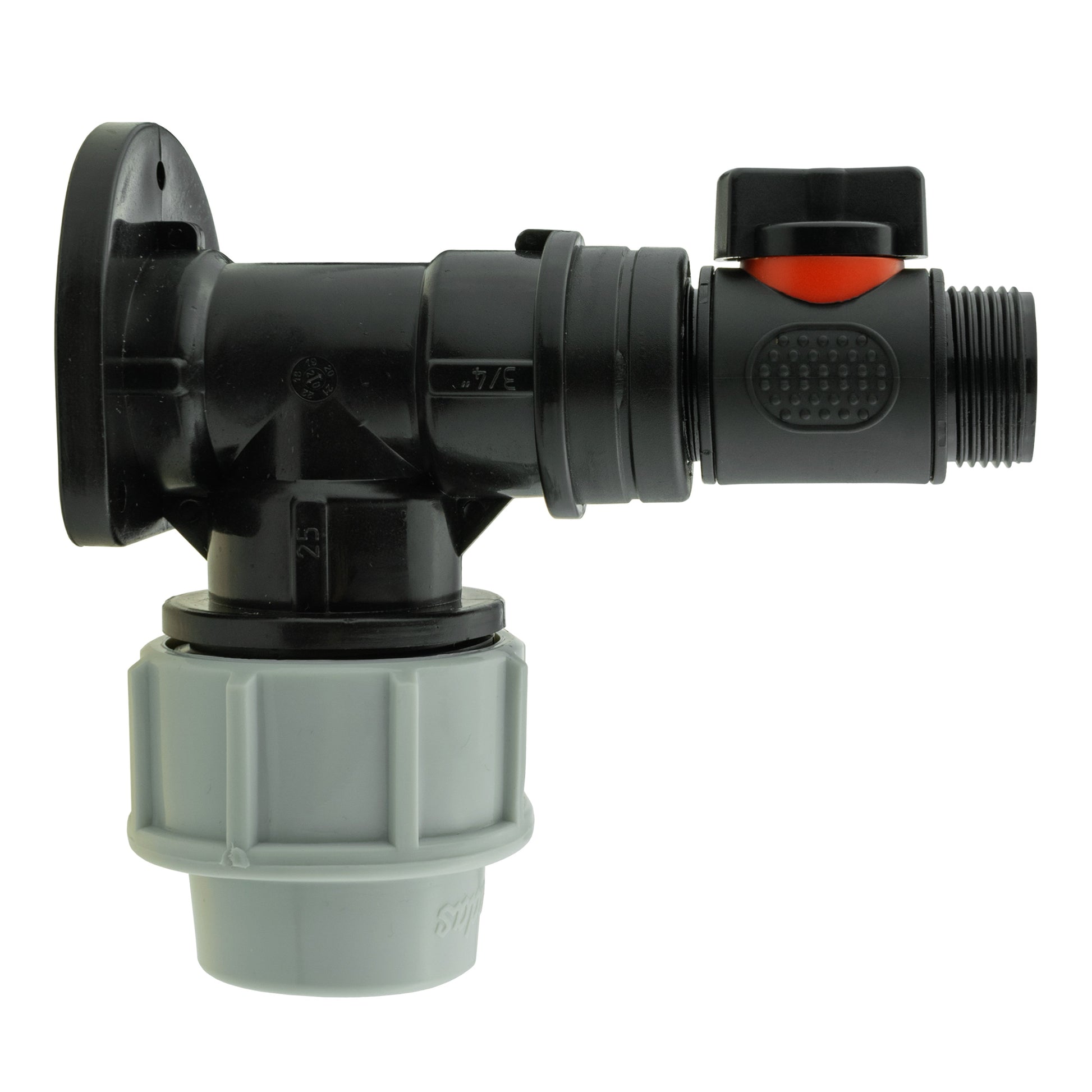 AP Supplies Wall Flange Kit 32mm MDPE + In-Line Valve