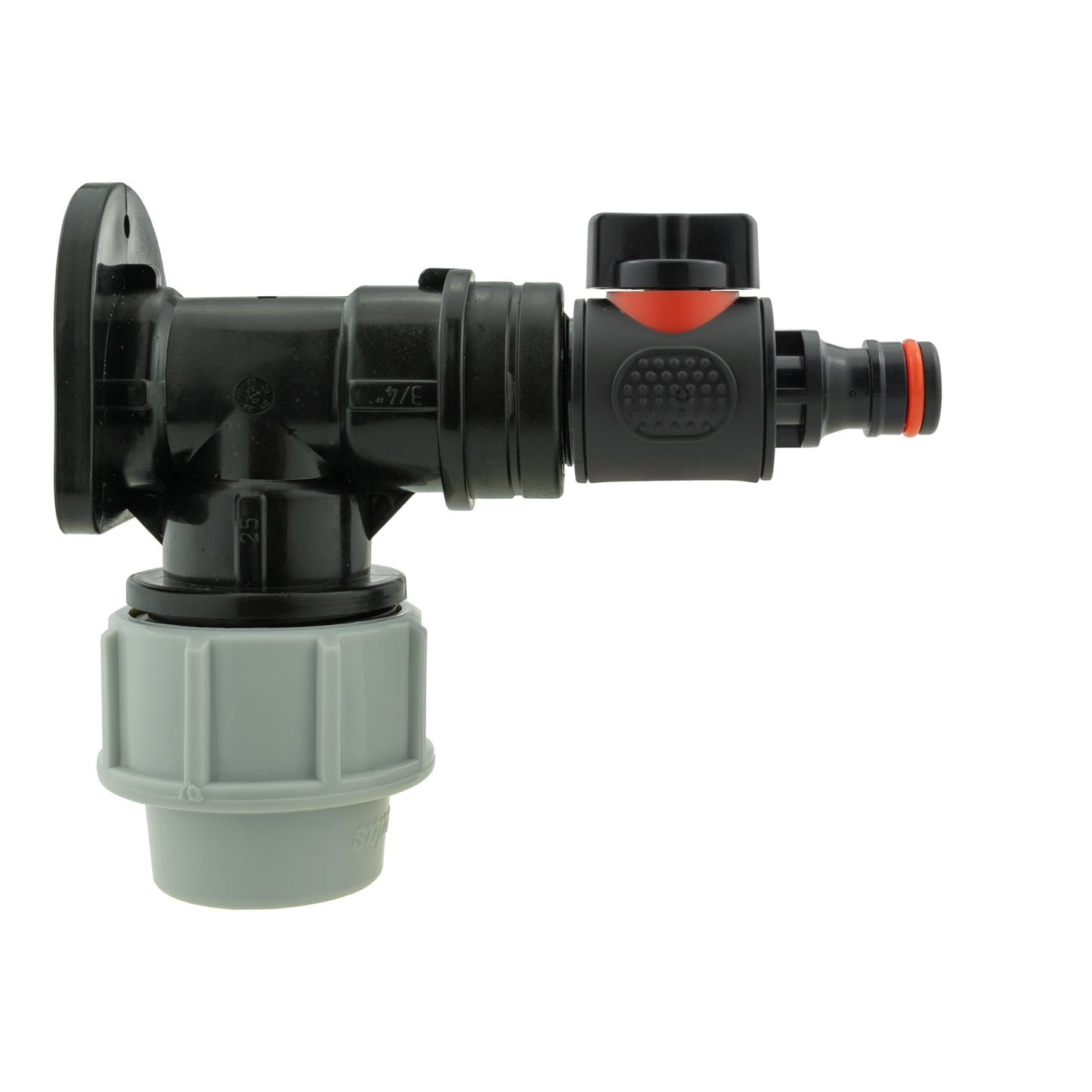 Wall Flange Kit 25mm MDPE + Valve with Male Quick Connector Outdoor Watering Kit
