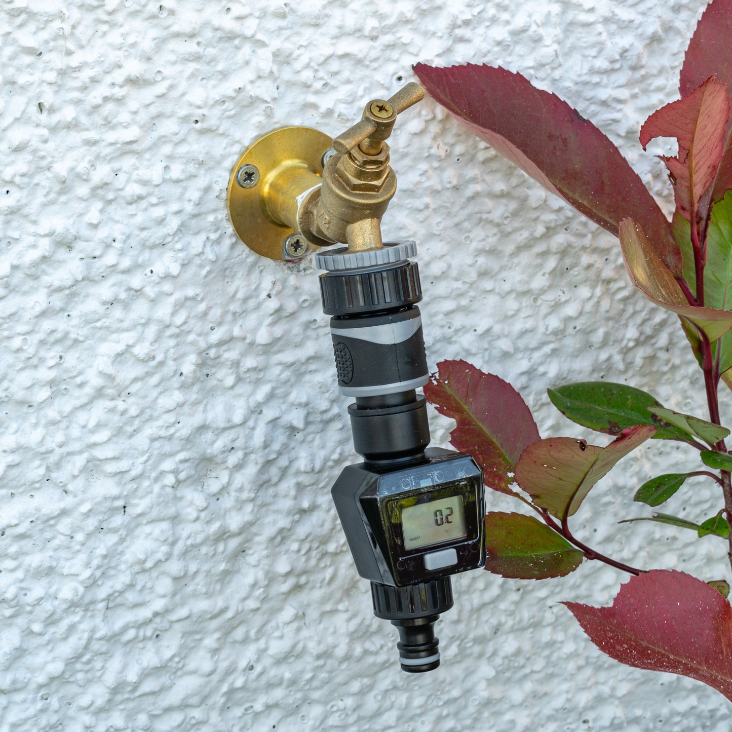 Water Flow Meter Gray Drip Irrigation Fitting Garden Irrigation Kit