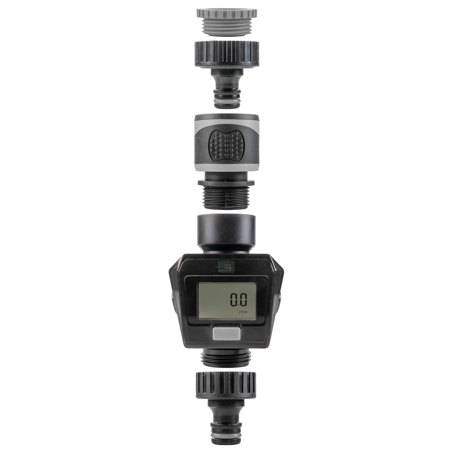 Water Flow Meter Gray Drip Irrigation Fitting Garden Irrigation Kit