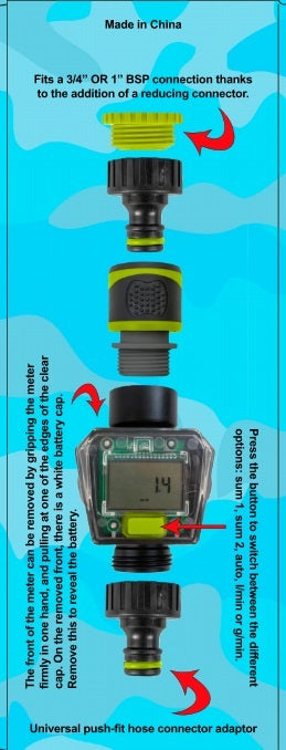 Water Flow Meter Green Drip Irrigation Fitting Garden Irrigation Kit