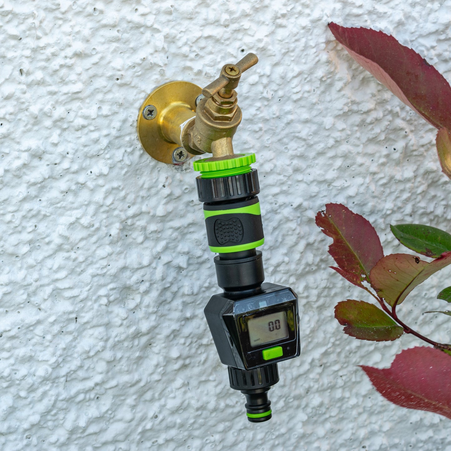 Water Flow Meter Green Drip Irrigation Fitting Garden Irrigation Kit