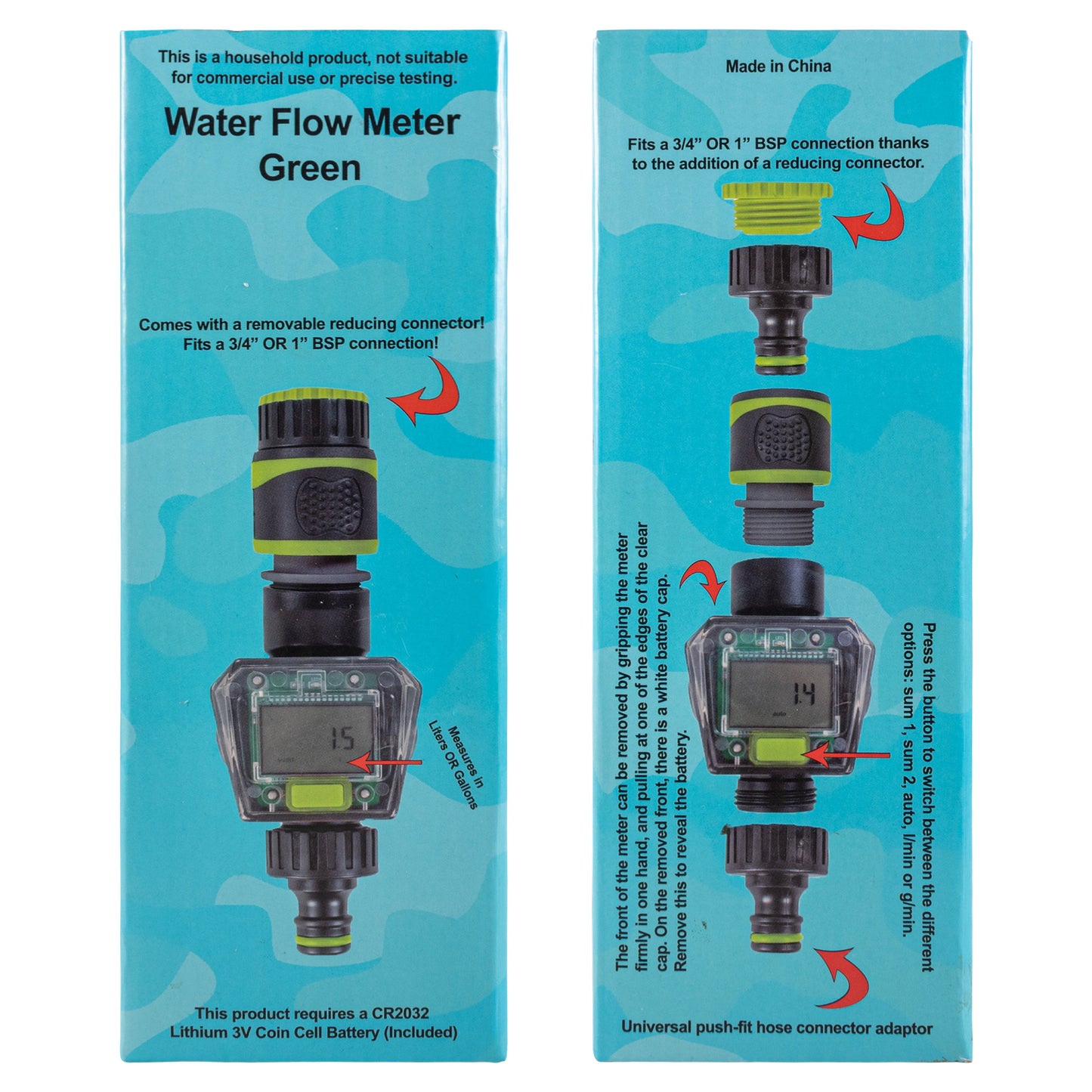 Water Flow Meter Green Drip Irrigation Fitting Garden Irrigation Kit