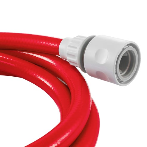 AP Supplies Water Hose Red Set 10mm Pipe - 2m + 2 connectors - 1 set