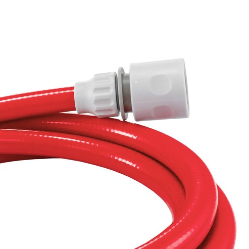 AP Supplies Water Hose Red Set 10mm Pipe - 1m + 2 connectors - 1 set