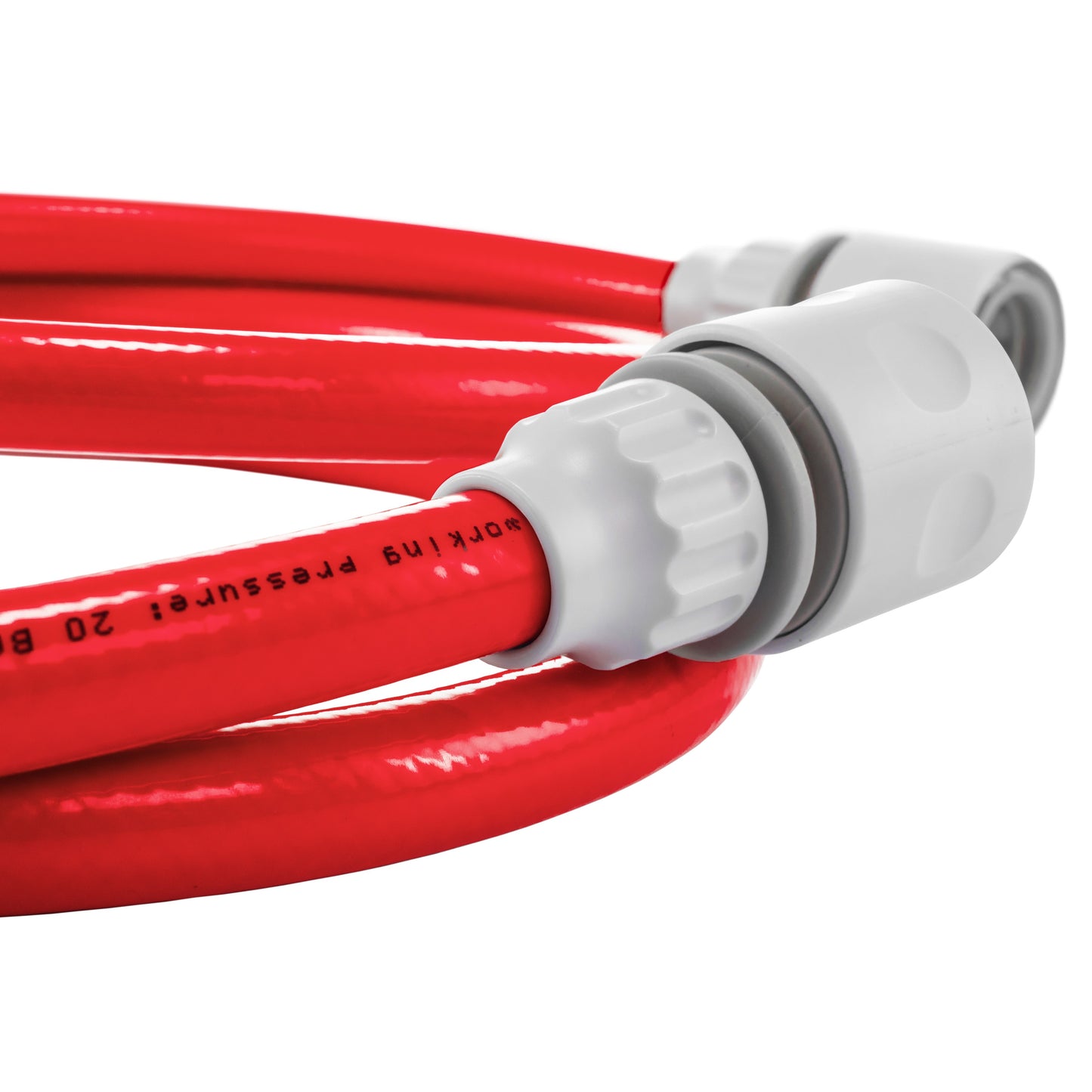 AP Supplies Water Hose Red Set 10mm Pipe - 5m + 2 connectors