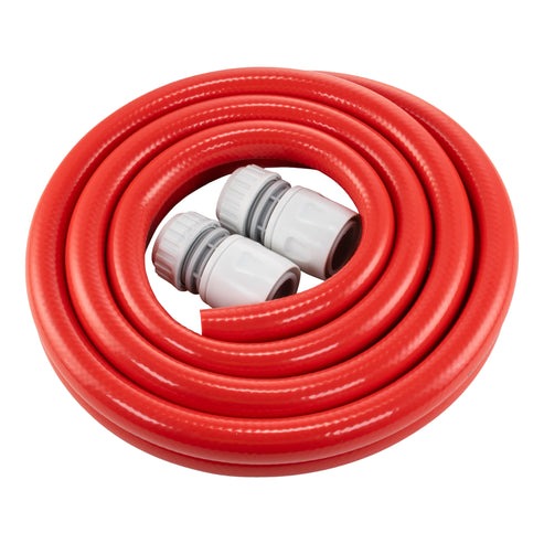 AP Supplies Water Hose Red Set 12.5mm Pipe - 2m + 2 connectors - 1 set