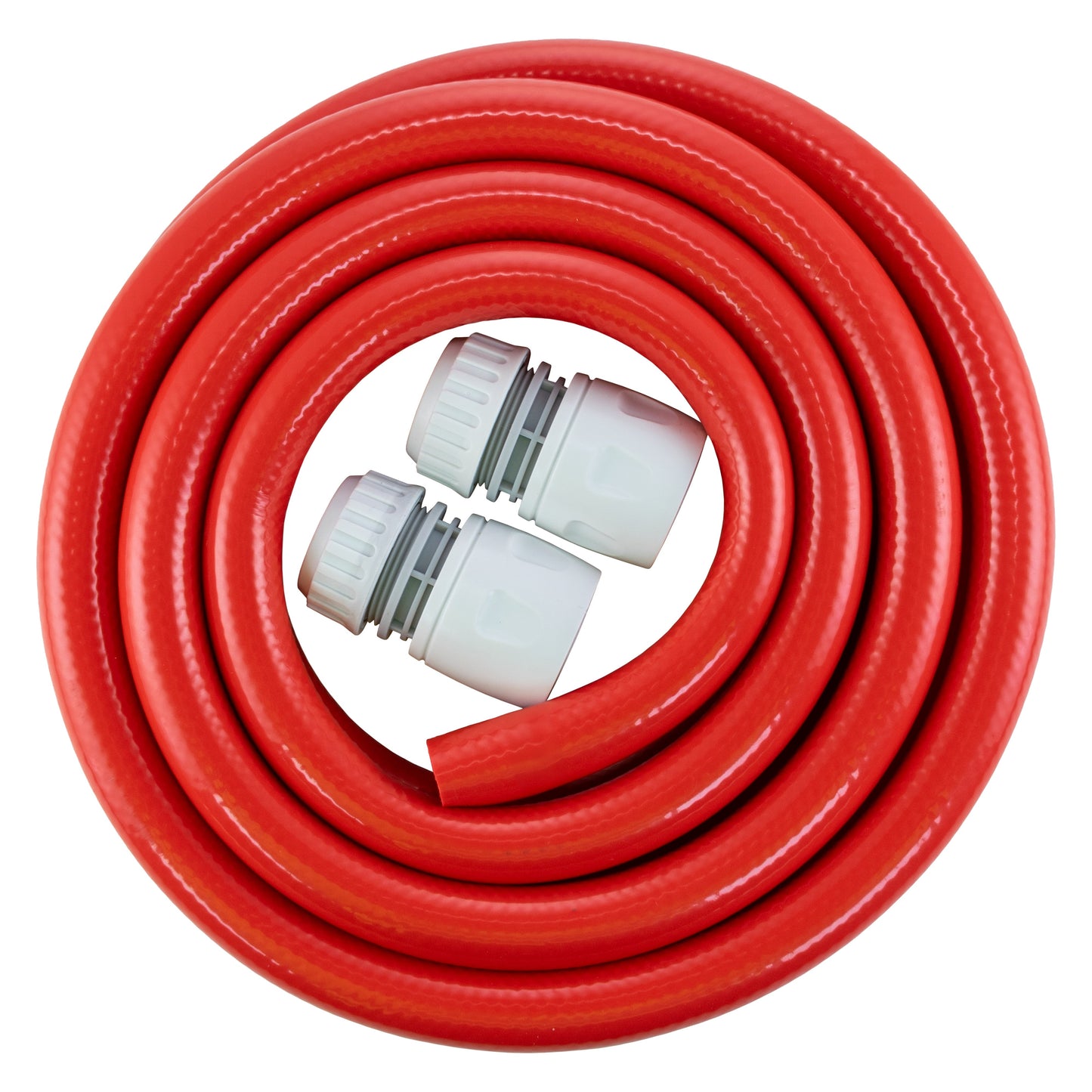 AP Supplies Water Hose Red Set 12.5mm Pipe - 2m + 2 connectors