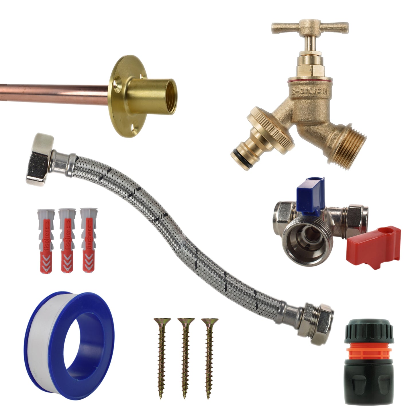 AP Supplies Brass Quick Connect Bib Tap STANDARD Connection Kit