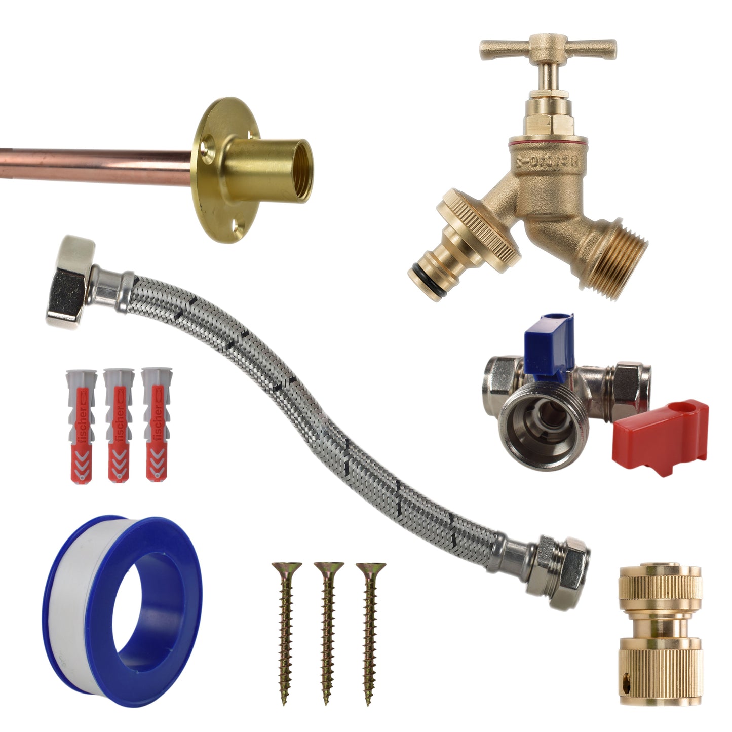 AP Supplies Brass Quick Connect Bib Tap STANDARD Connection Kit