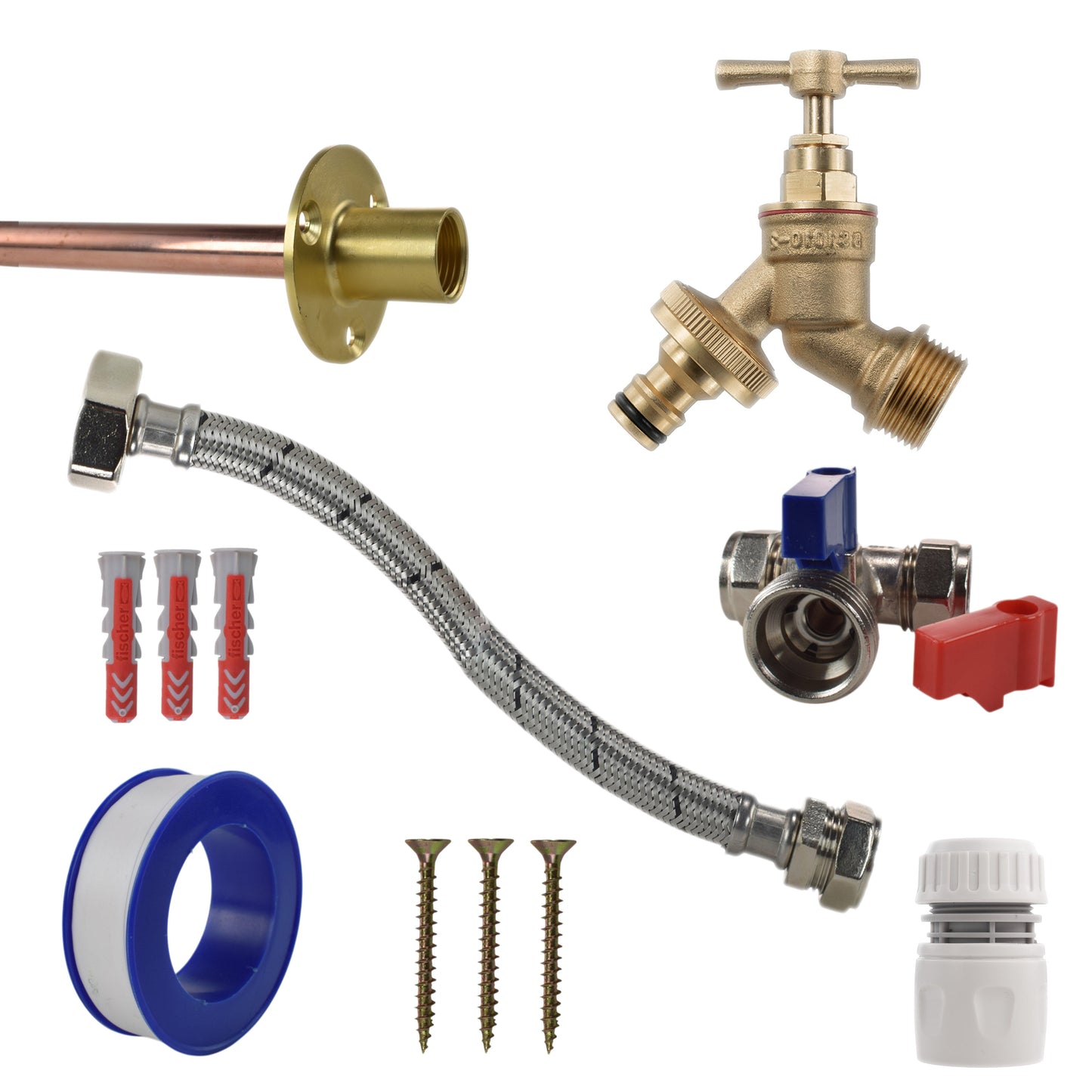 AP Supplies Brass Quick Connect Bib Tap STANDARD Connection Kit