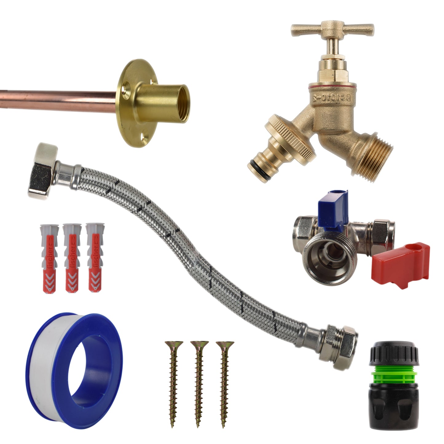 AP Supplies Brass Quick Connect Bib Tap STANDARD Connection Kit