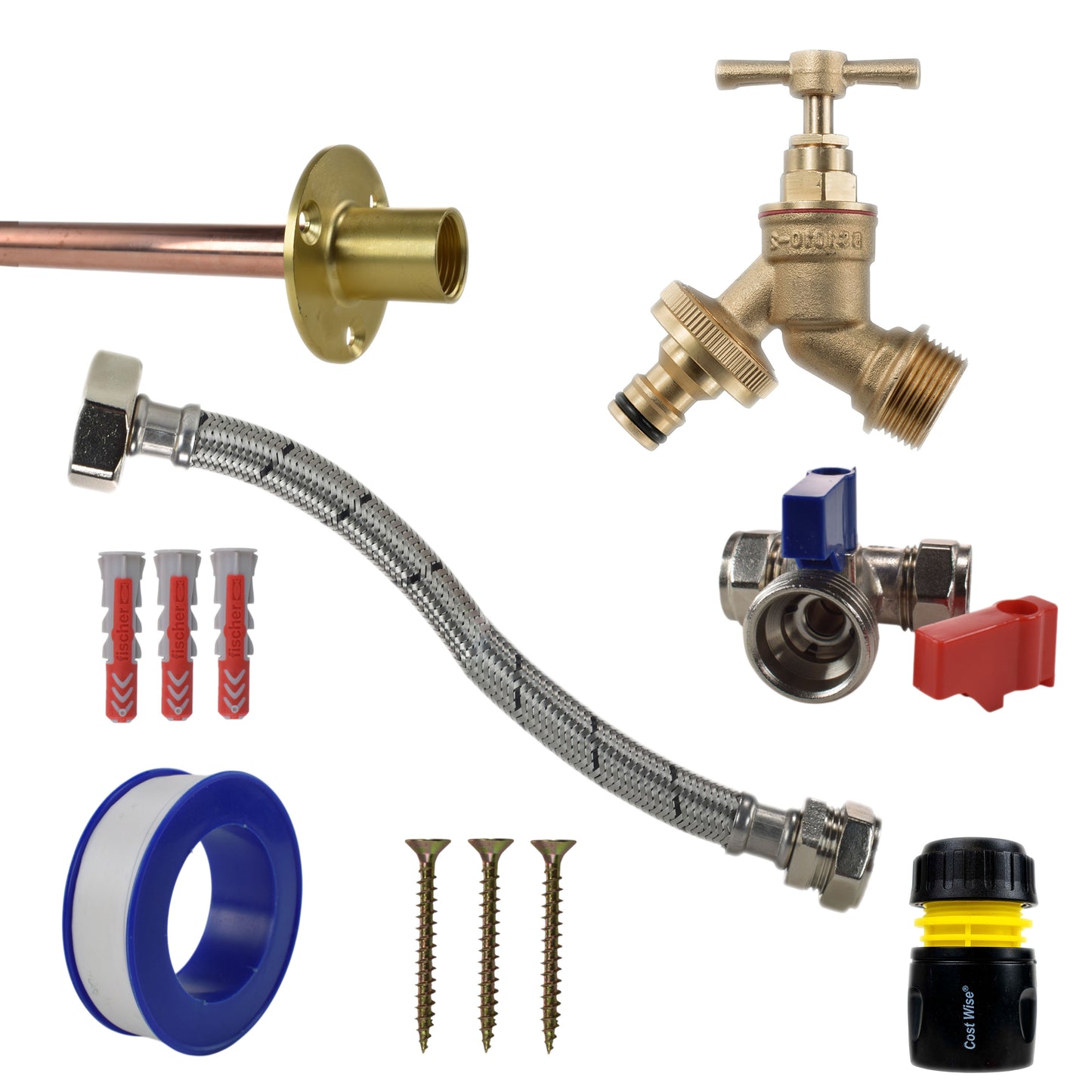 AP Supplies Brass Quick Connect Bib Tap STANDARD Connection Kit
