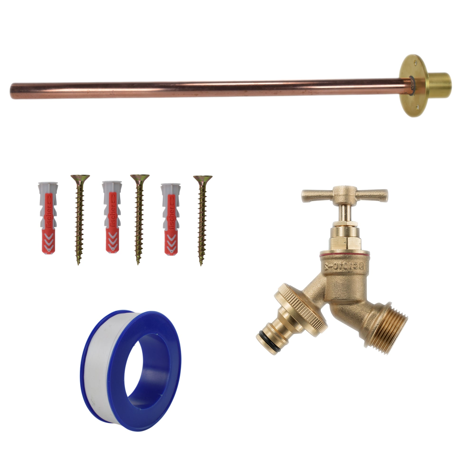 AP Supplies Brass Quick Connect Bib Tap BASIC Connection Kit - Brass Quick Connect Basic Tap Kit