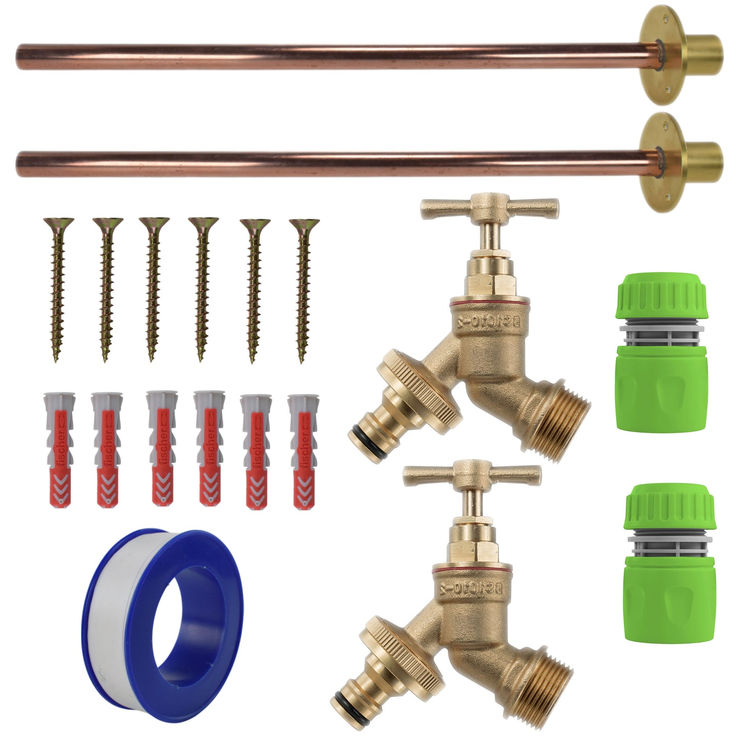 AP Supplies Brass Quick Connect Bib Tap BASIC Connection Kit x2