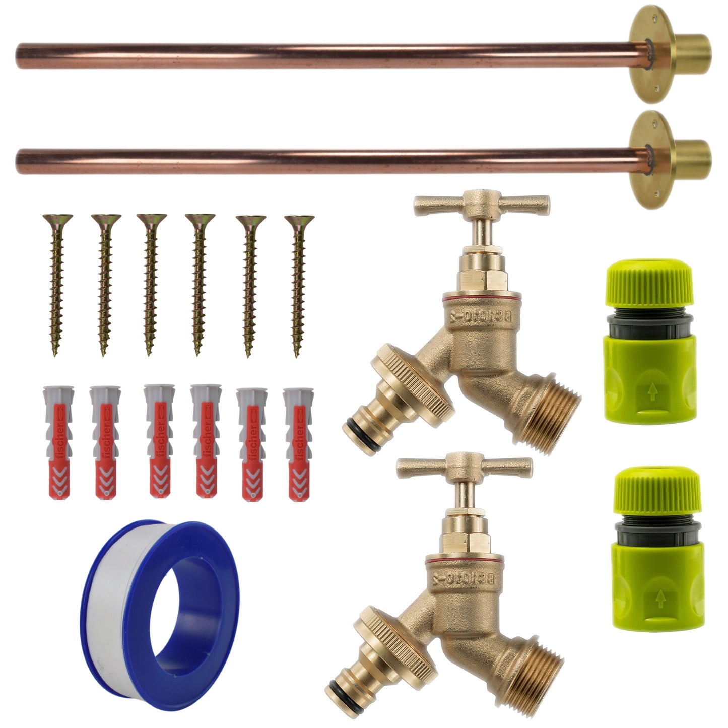 AP Supplies Brass Quick Connect Bib Tap BASIC Connection Kit x2