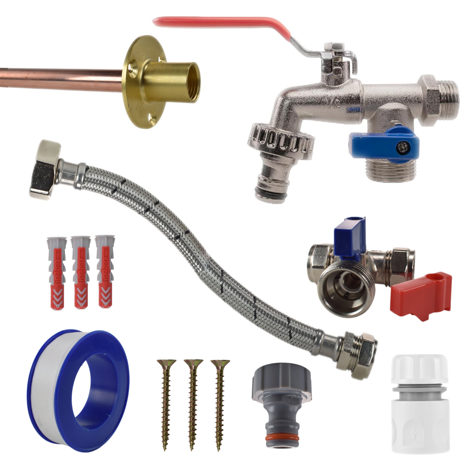 AP Supplies Double Lever Tap BASIC Connection Kit - Kit with Black/Orange Hose Connector