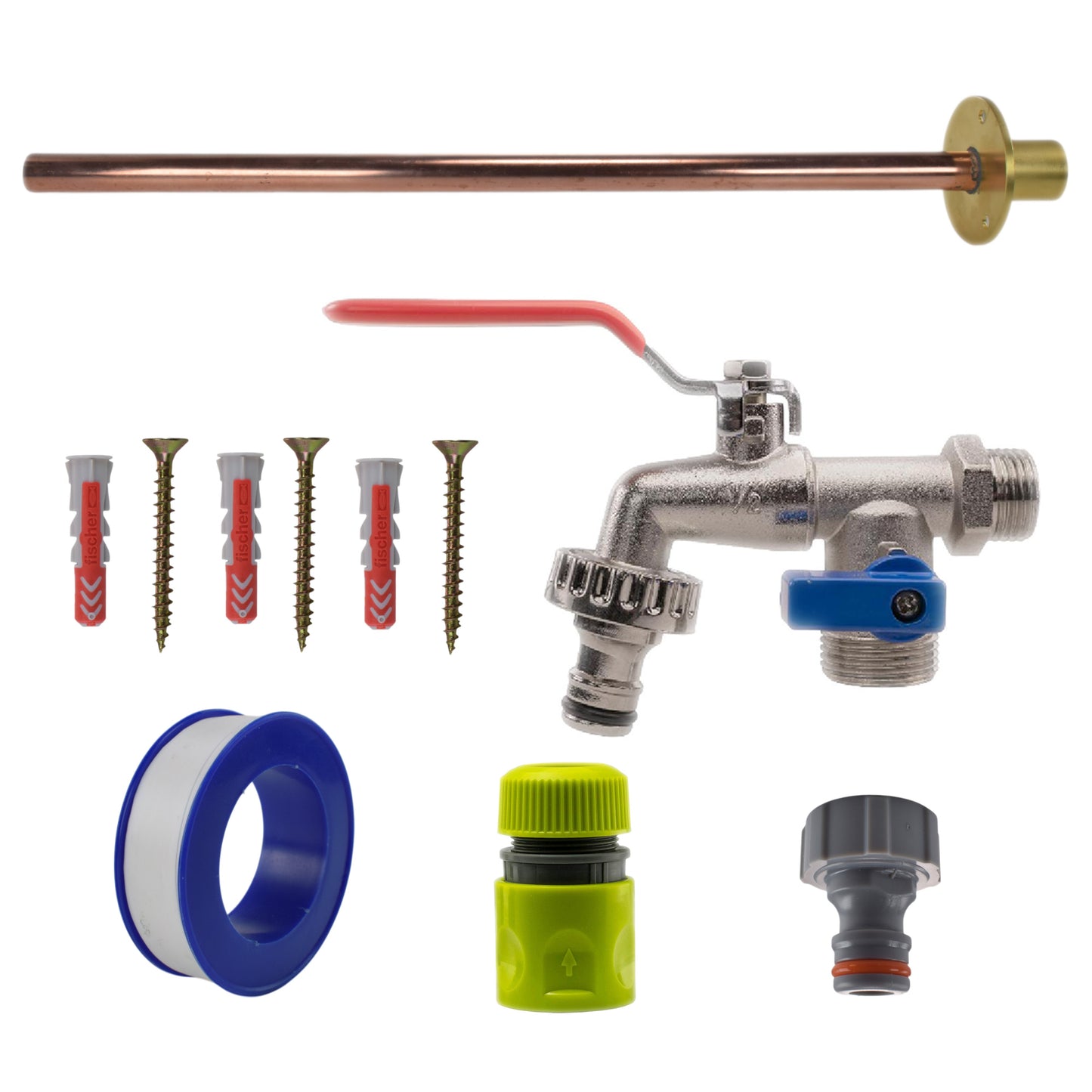 AP Supplies Double Lever Tap BASIC Connection Kit - Kit with Black/Yellow Hose Connector