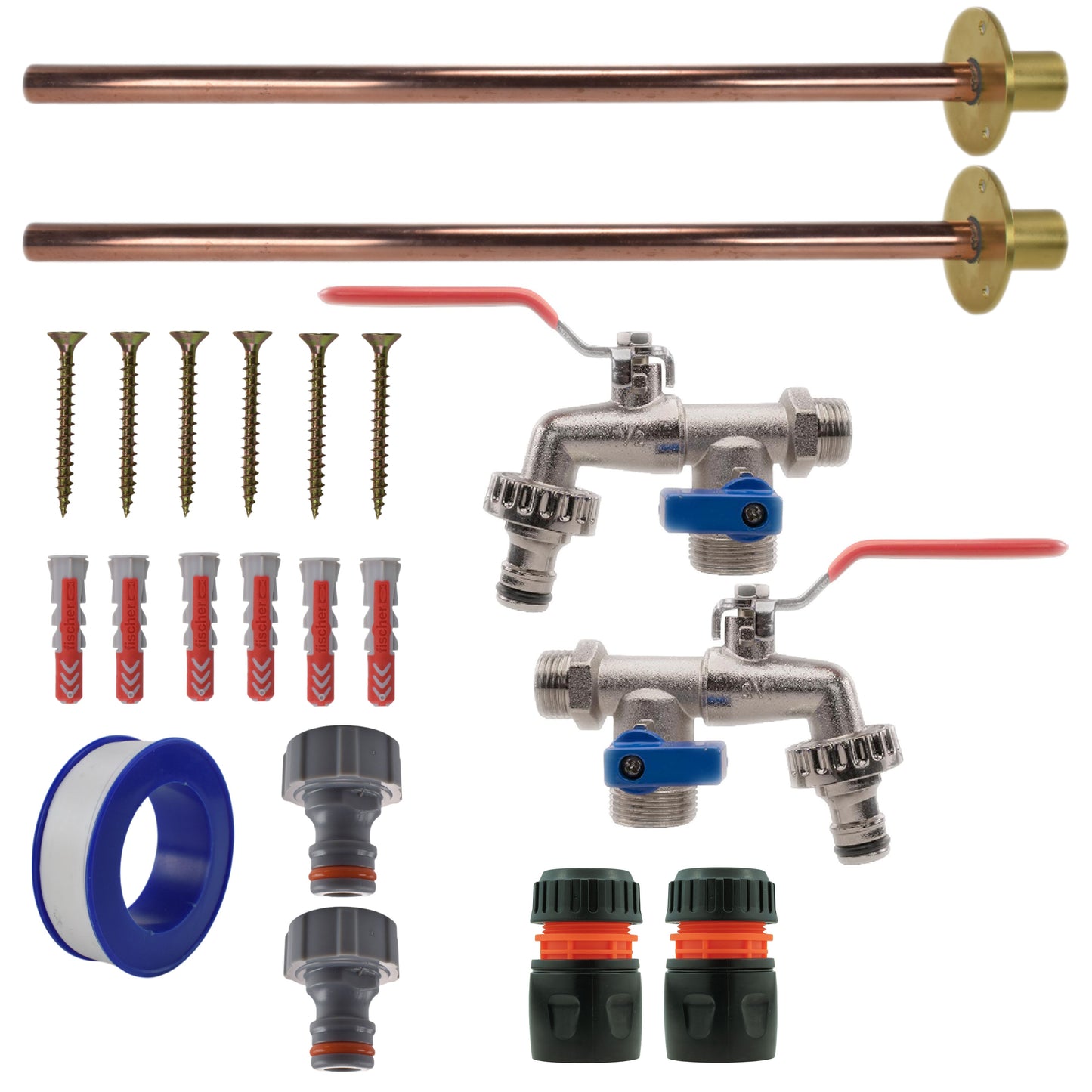 AP Supplies Double Lever Tap BASIC Connection Kit x2