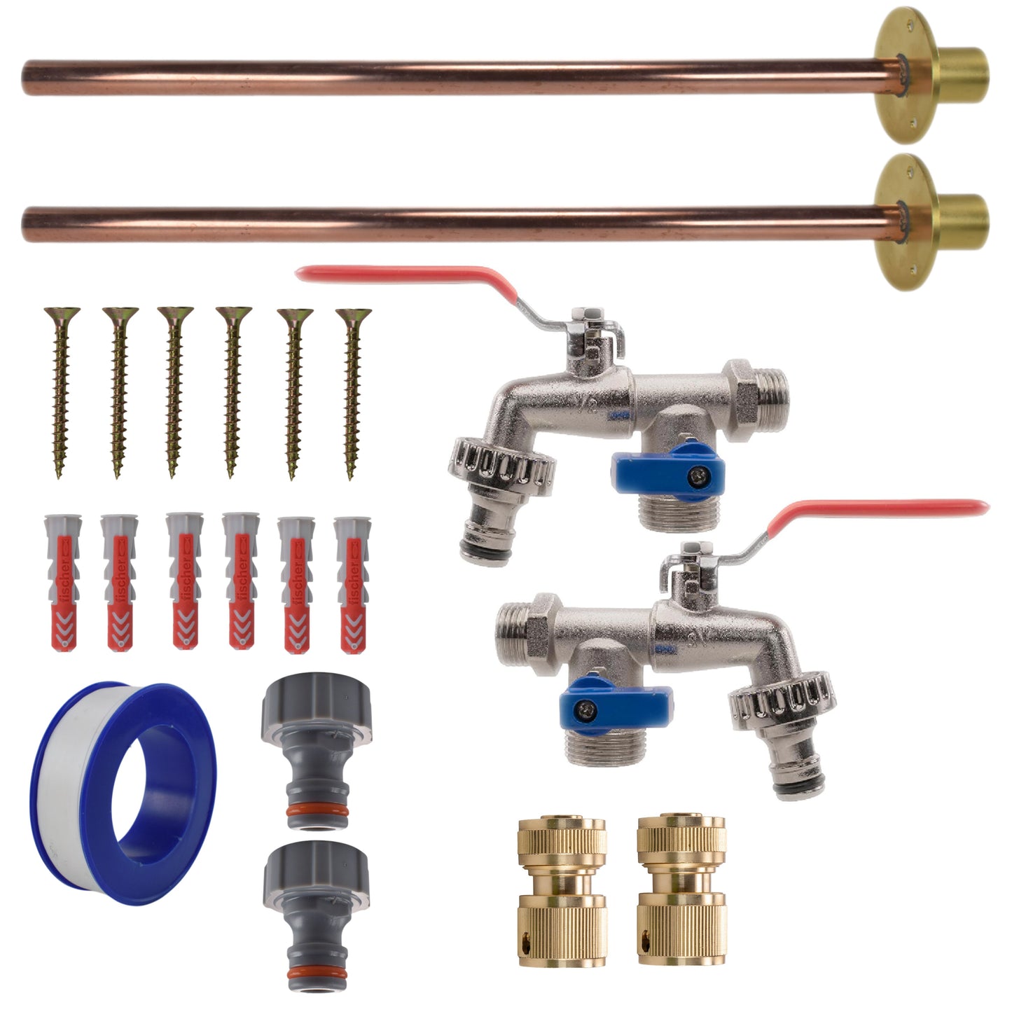 AP Supplies Double Lever Tap BASIC Connection Kit x2