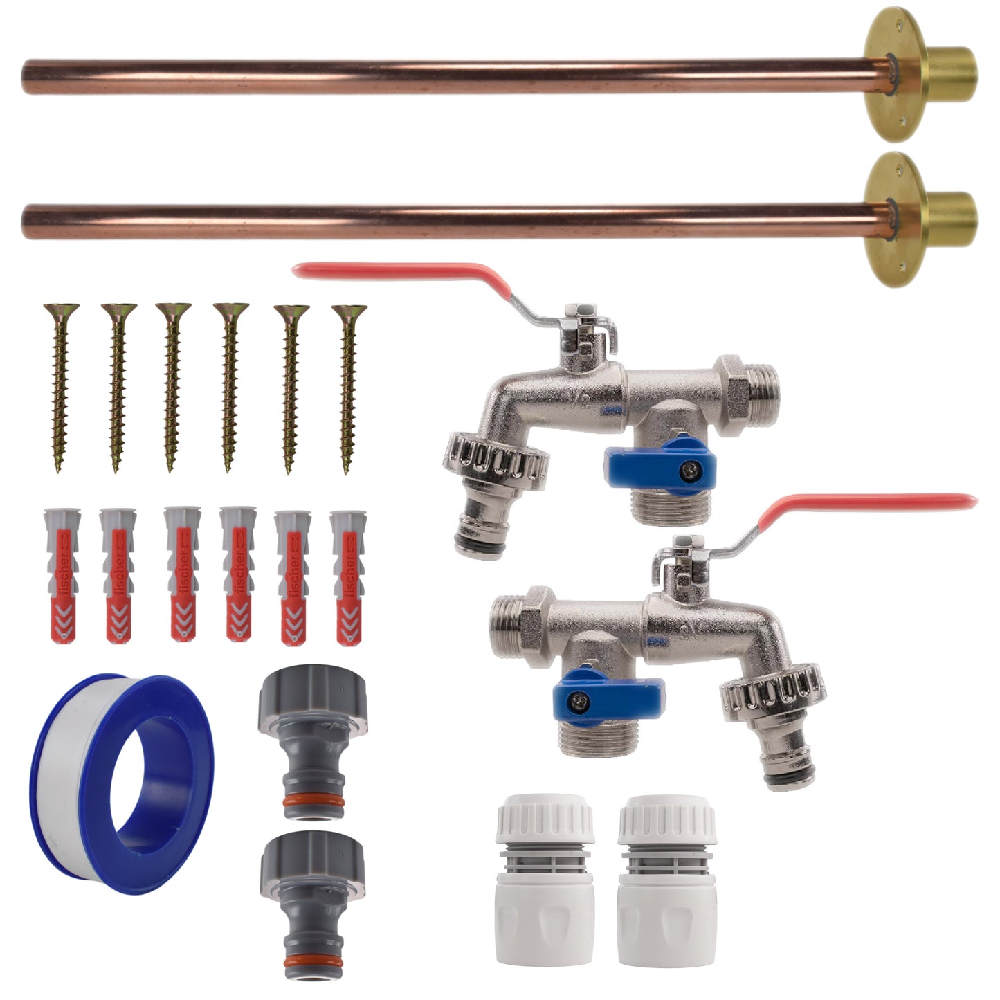 AP Supplies Double Lever Tap BASIC Connection Kit x2