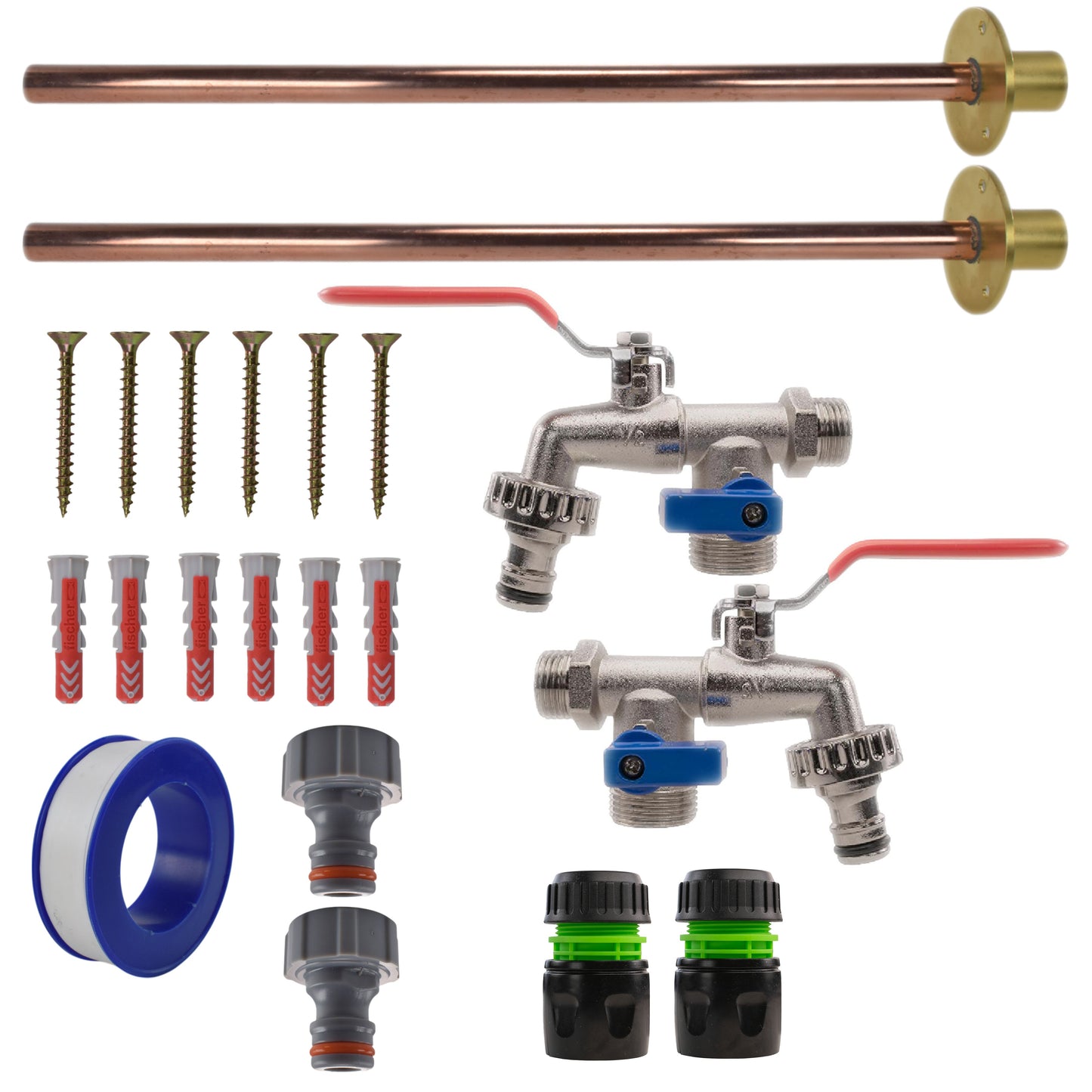 AP Supplies Double Lever Tap BASIC Connection Kit x2