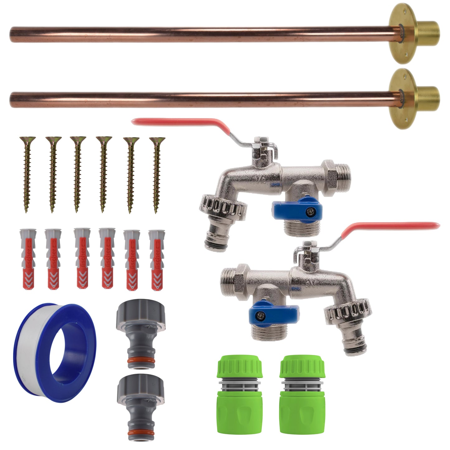 AP Supplies Double Lever Tap BASIC Connection Kit x2