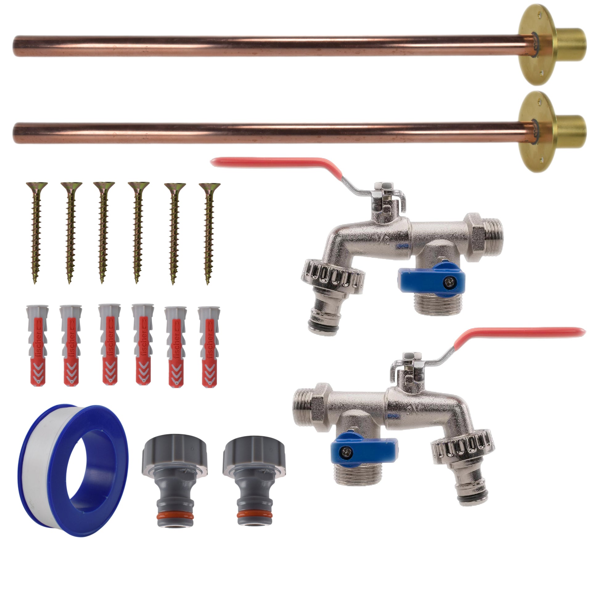 AP Supplies Double Lever Tap BASIC Connection Kit x2 - Double Lever Basic Tap Kit x2