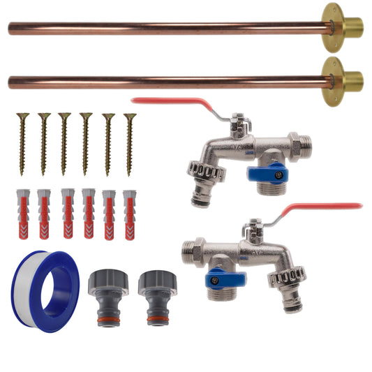 AP Supplies Double Lever Tap BASIC Connection Kit x2 - Double Lever Basic Tap Kit x2