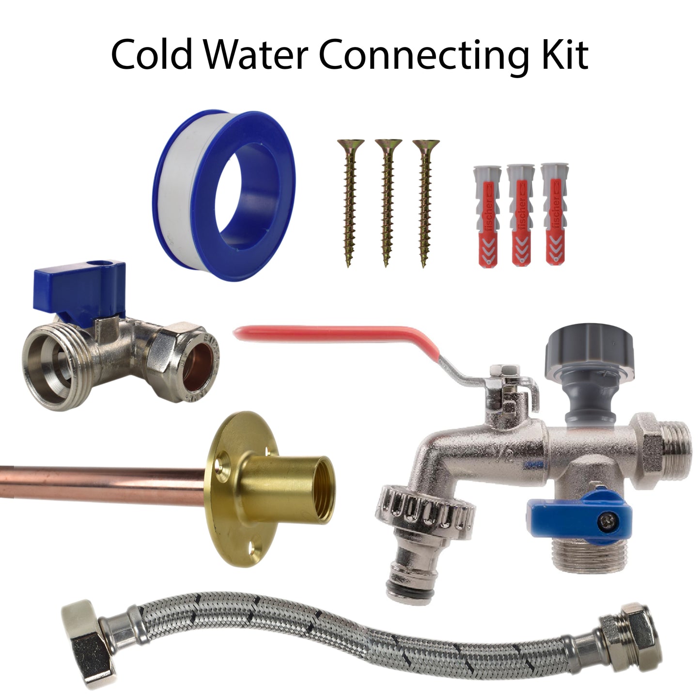 AP Supplies Double Lever Tap STANDARD Connection Kit - Kit with Lime Line Hose Connector