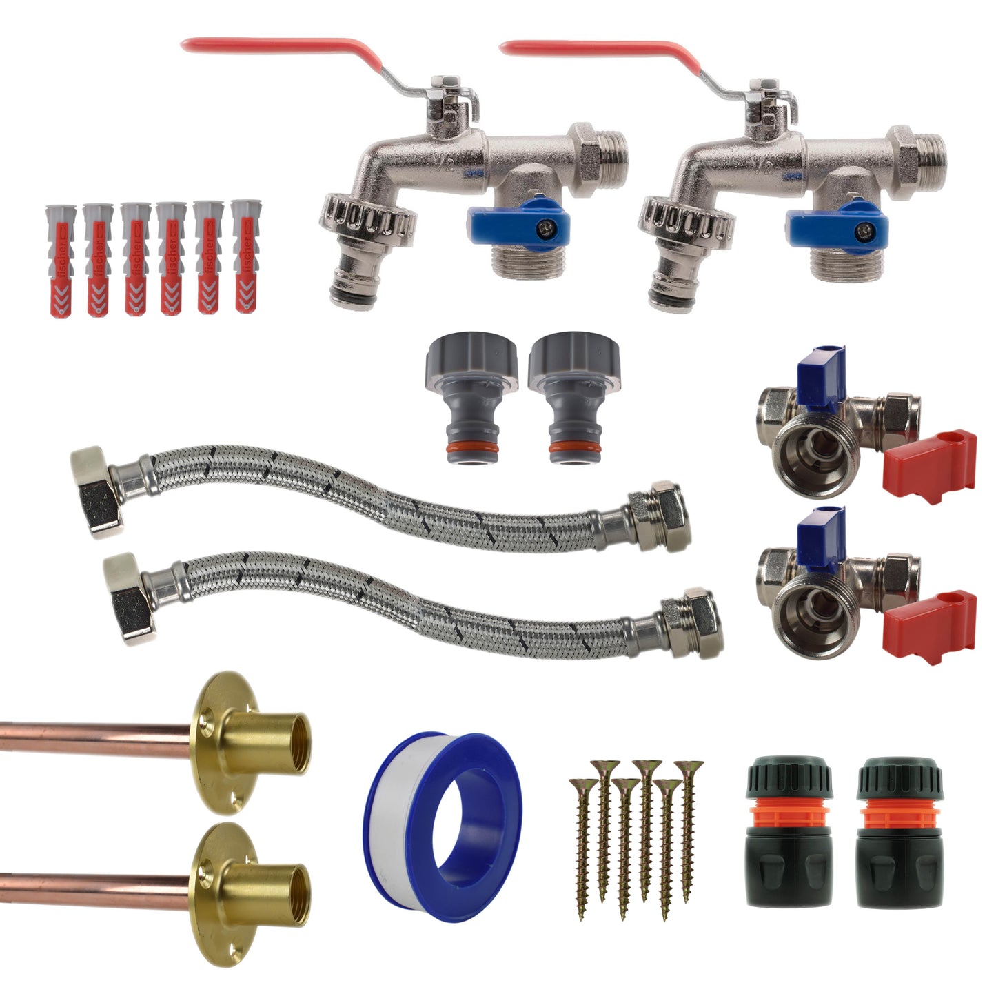AP Supplies Double Lever Tap STANDARD Connection Kit x2