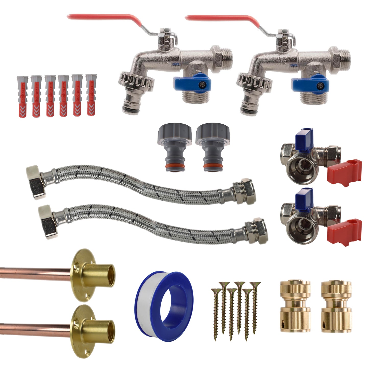 AP Supplies Double Lever Tap STANDARD Connection Kit x2