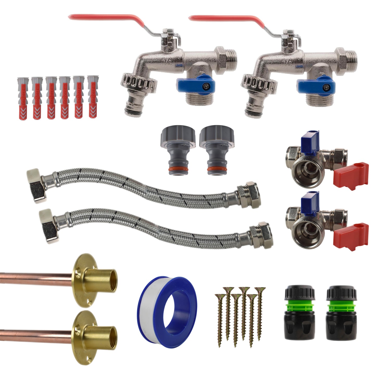 AP Supplies Double Lever Tap STANDARD Connection Kit x2