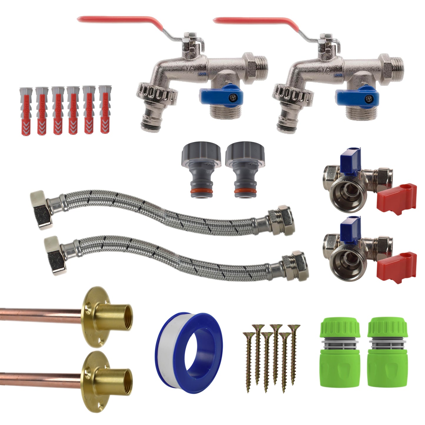 AP Supplies Double Lever Tap STANDARD Connection Kit x2