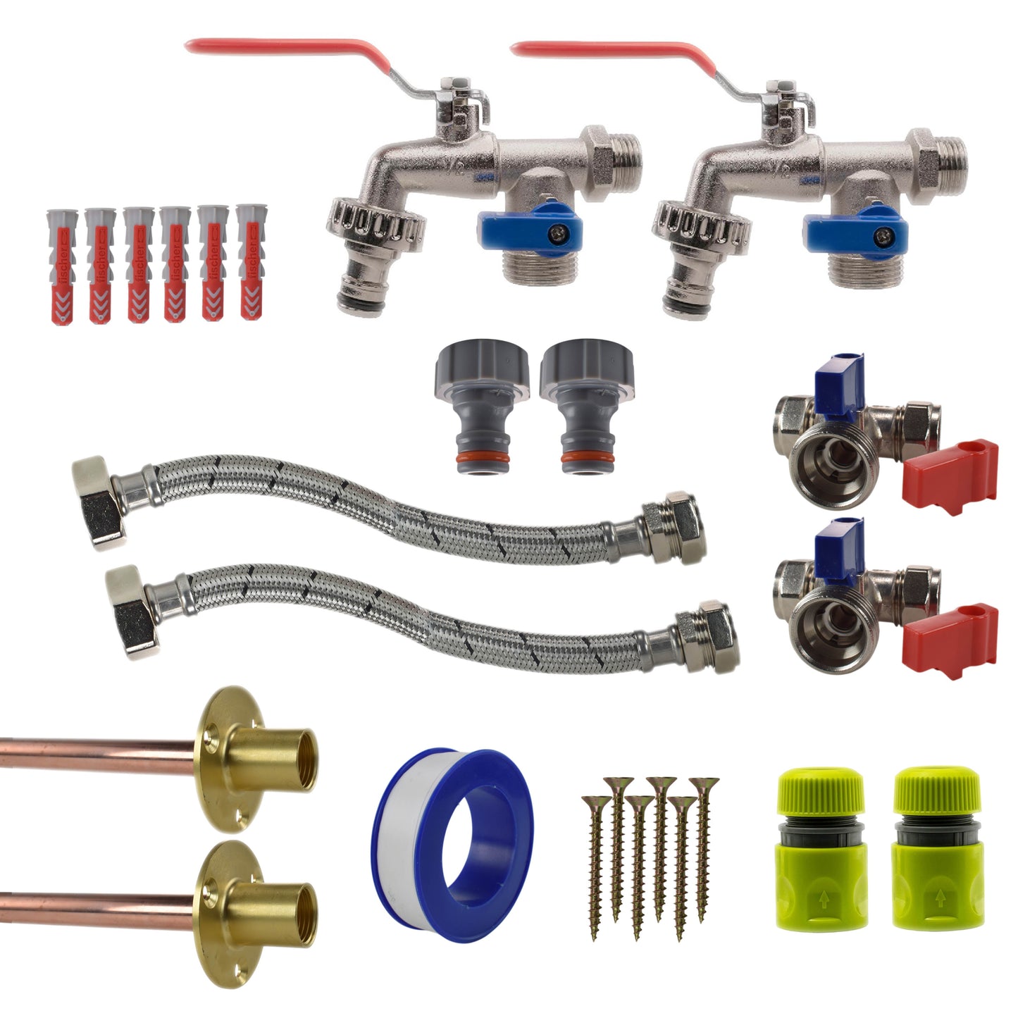 AP Supplies Double Lever Tap STANDARD Connection Kit x2