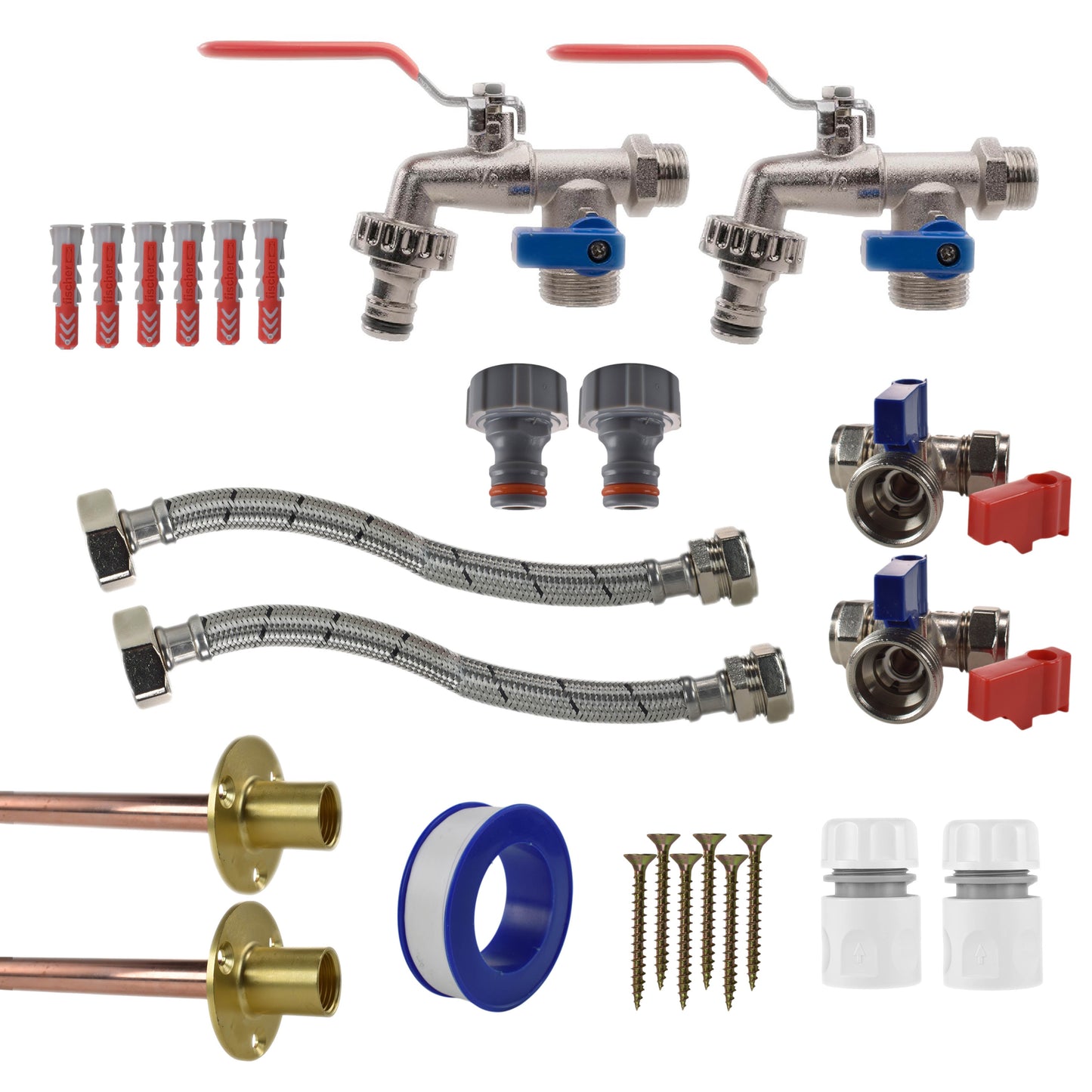 AP Supplies Double Lever Tap STANDARD Connection Kit x2
