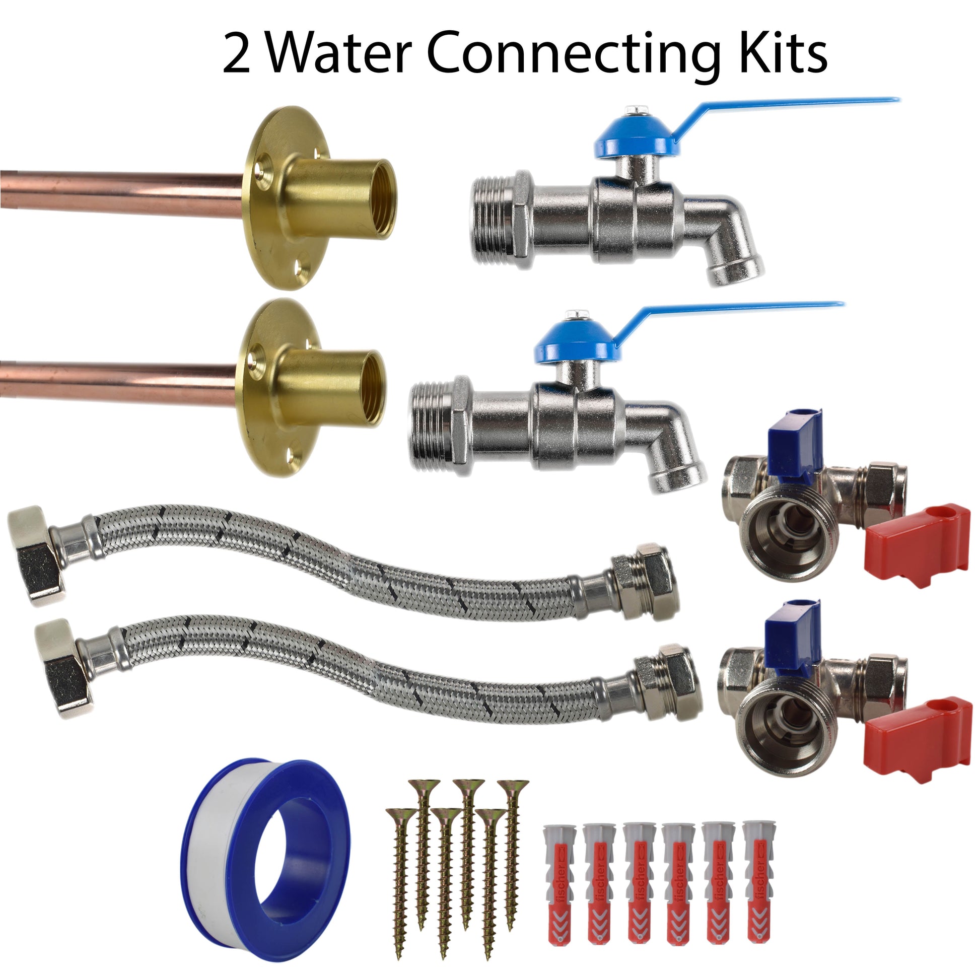 AP Supplies Simple Lever Tap STANDARD Connection Kit x2
