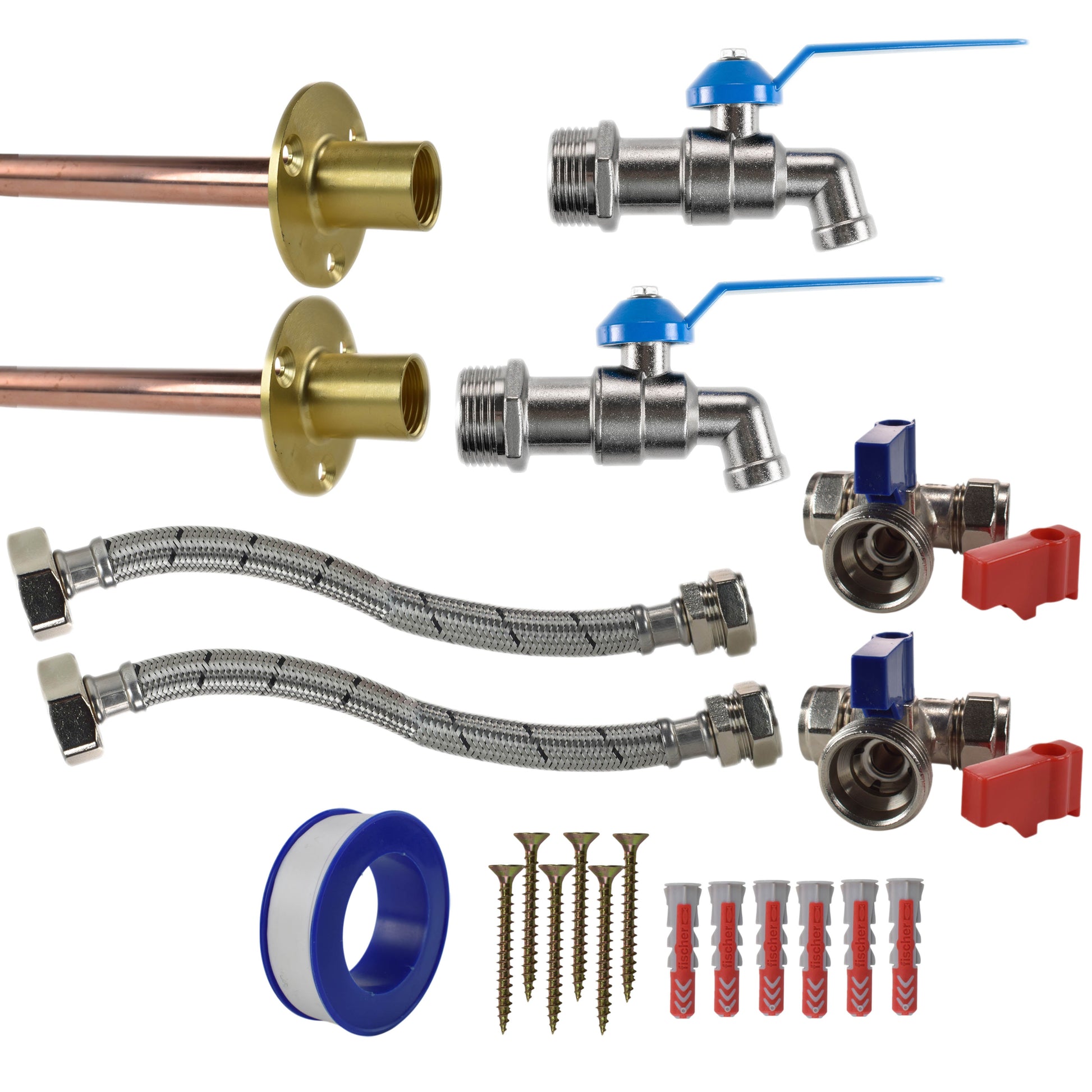 AP Supplies Simple Lever Tap STANDARD Connection Kit x2