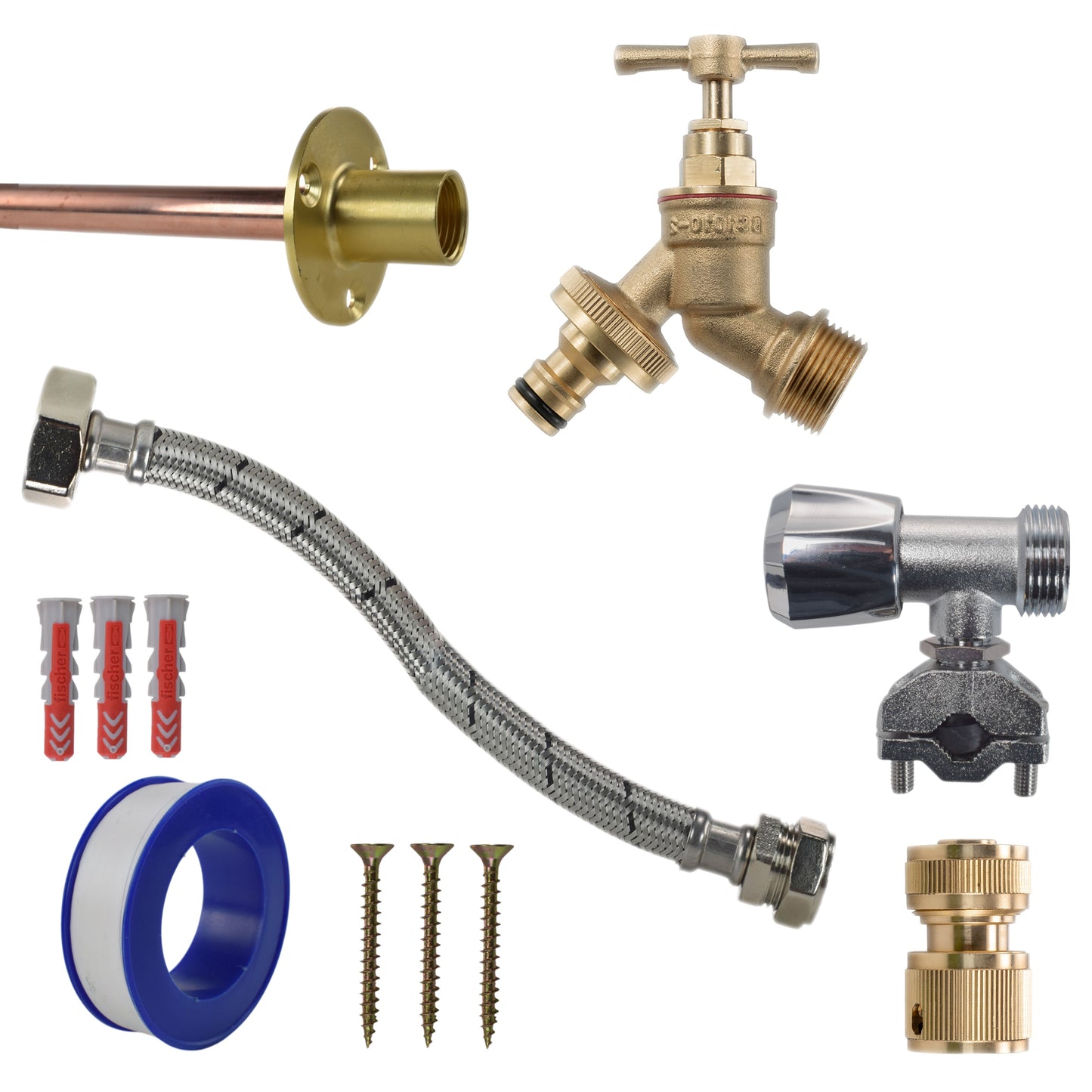 AP Supplies Brass Quick Connect Bib Tap FULL Connection Kit