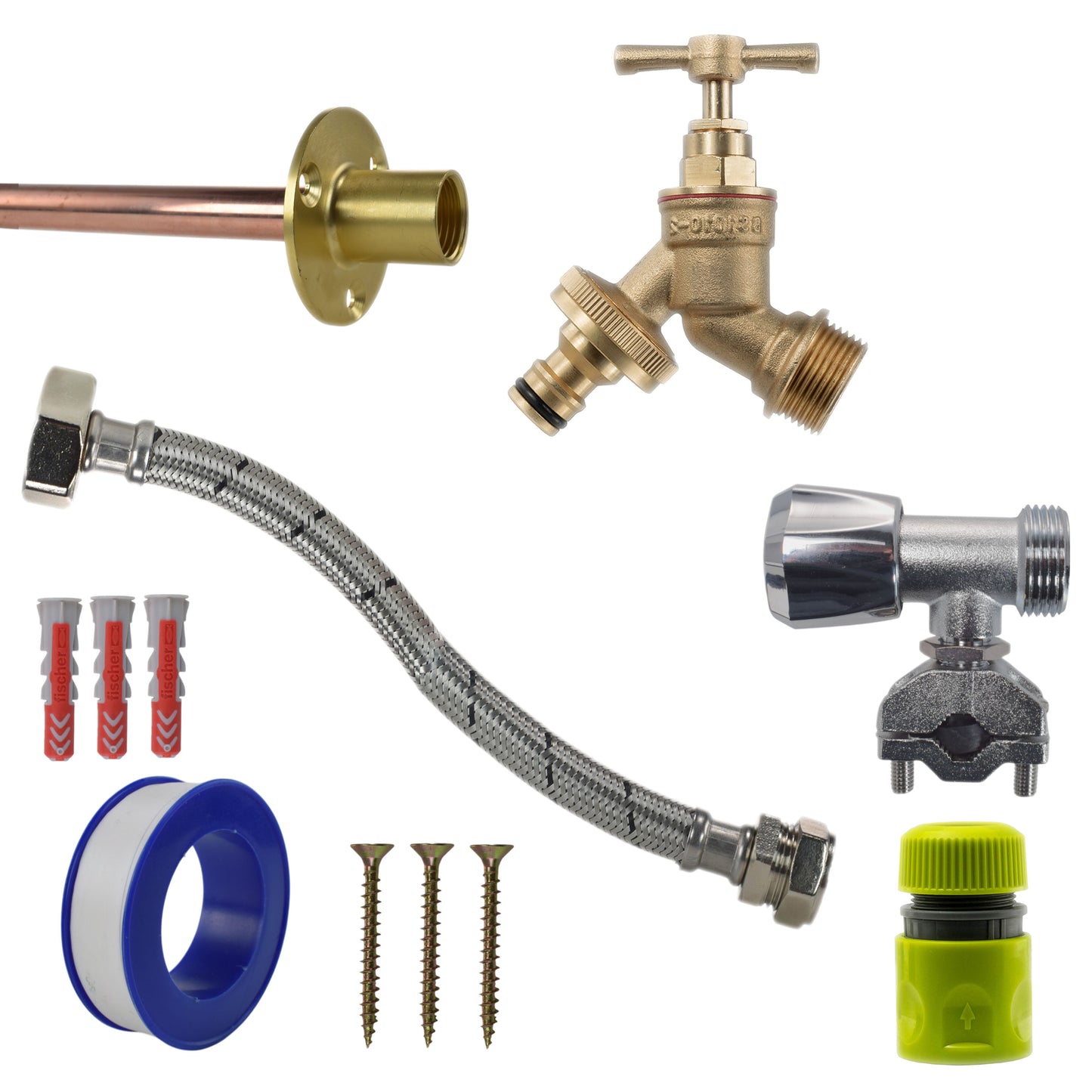 AP Supplies Brass Quick Connect Bib Tap FULL Connection Kit