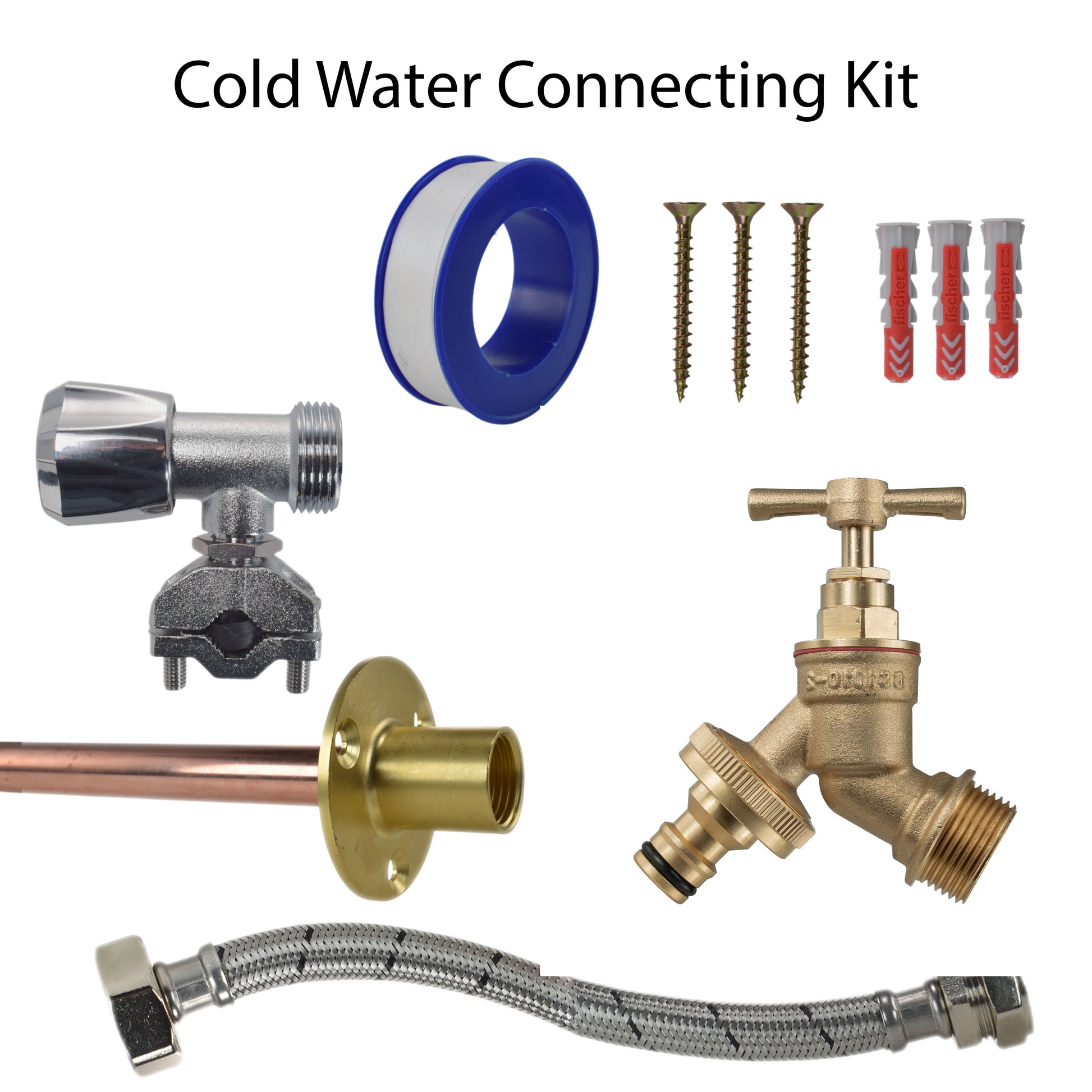AP Supplies Brass Quick Connect Bib Tap FULL Connection Kit - Kit with Lime/Grey Hose Connector