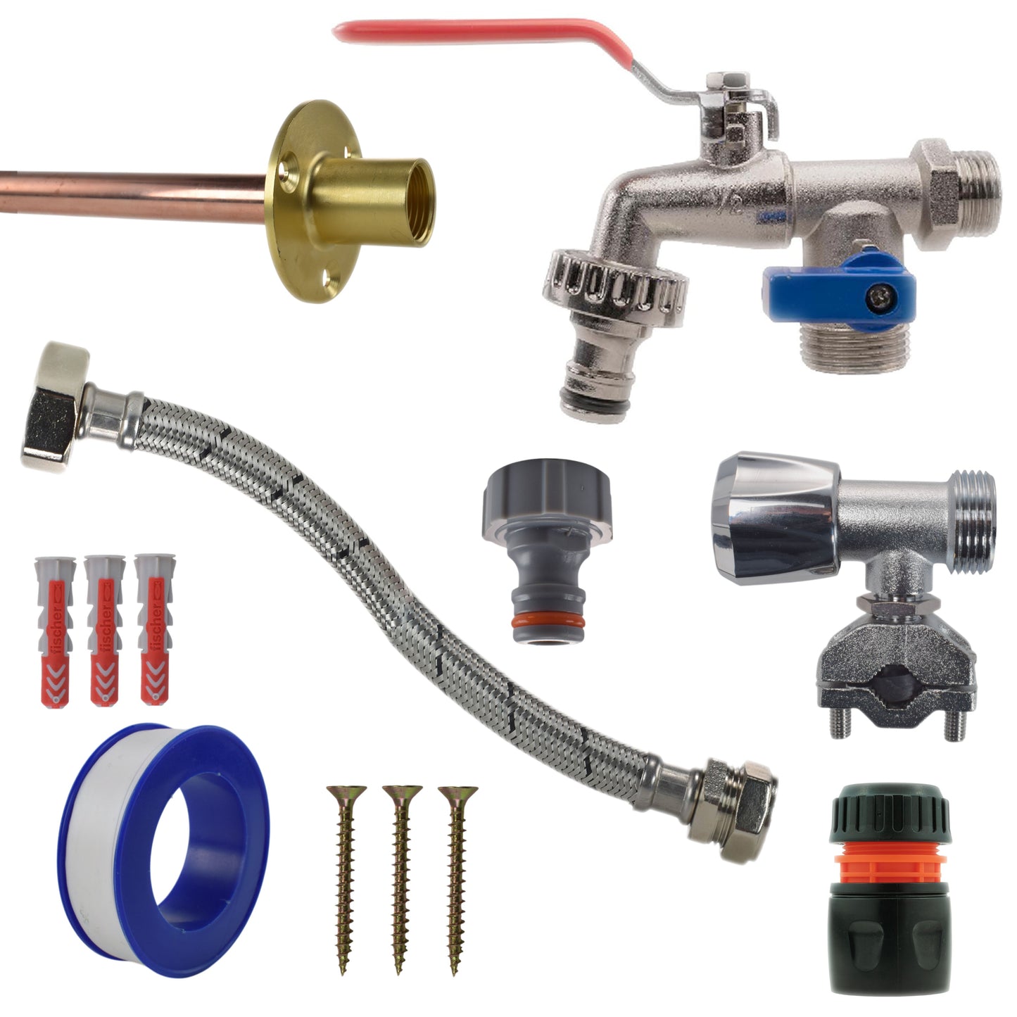 AP Supplies Double Lever Tap FULL Connection Kit