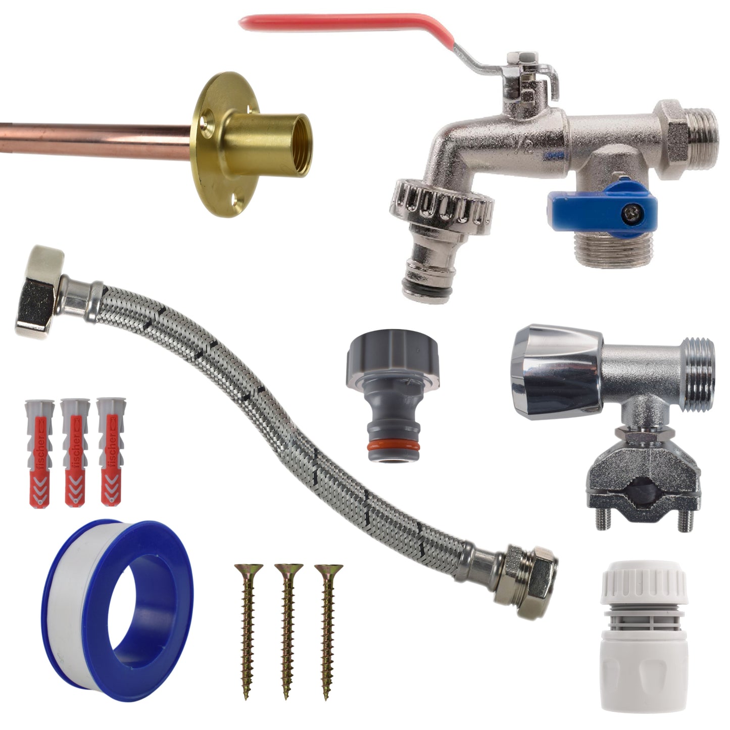 AP Supplies Double Lever Tap FULL Connection Kit