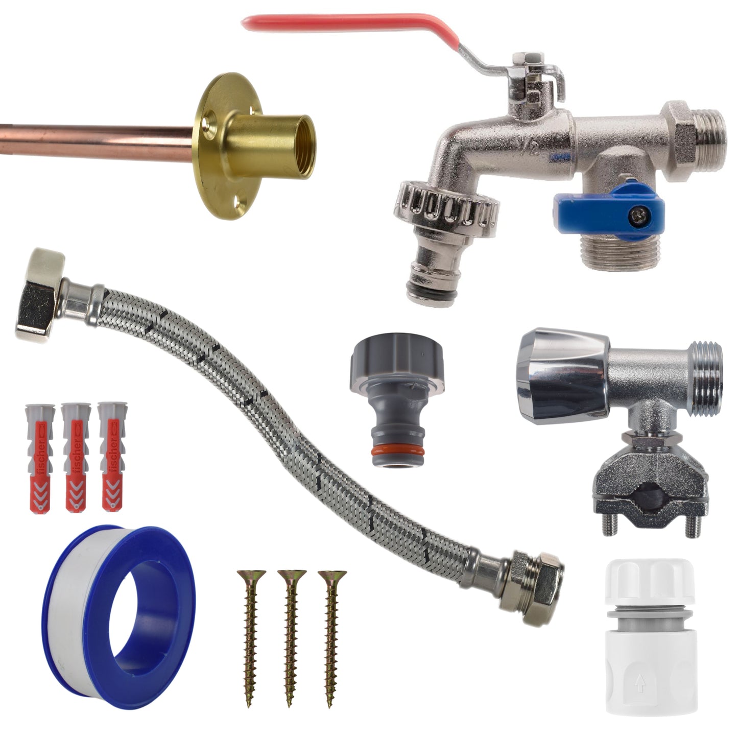 AP Supplies Double Lever Tap FULL Connection Kit