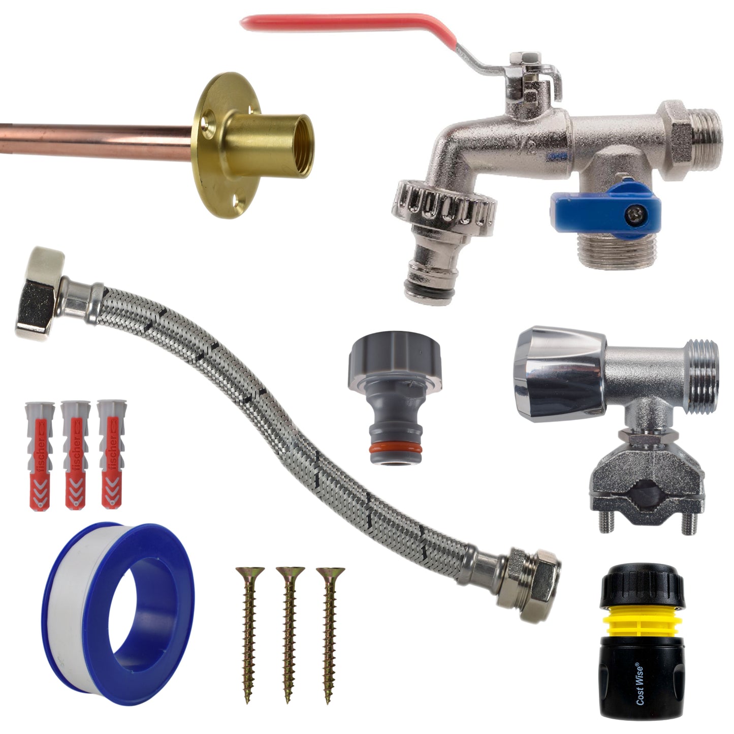 AP Supplies Double Lever Tap FULL Connection Kit