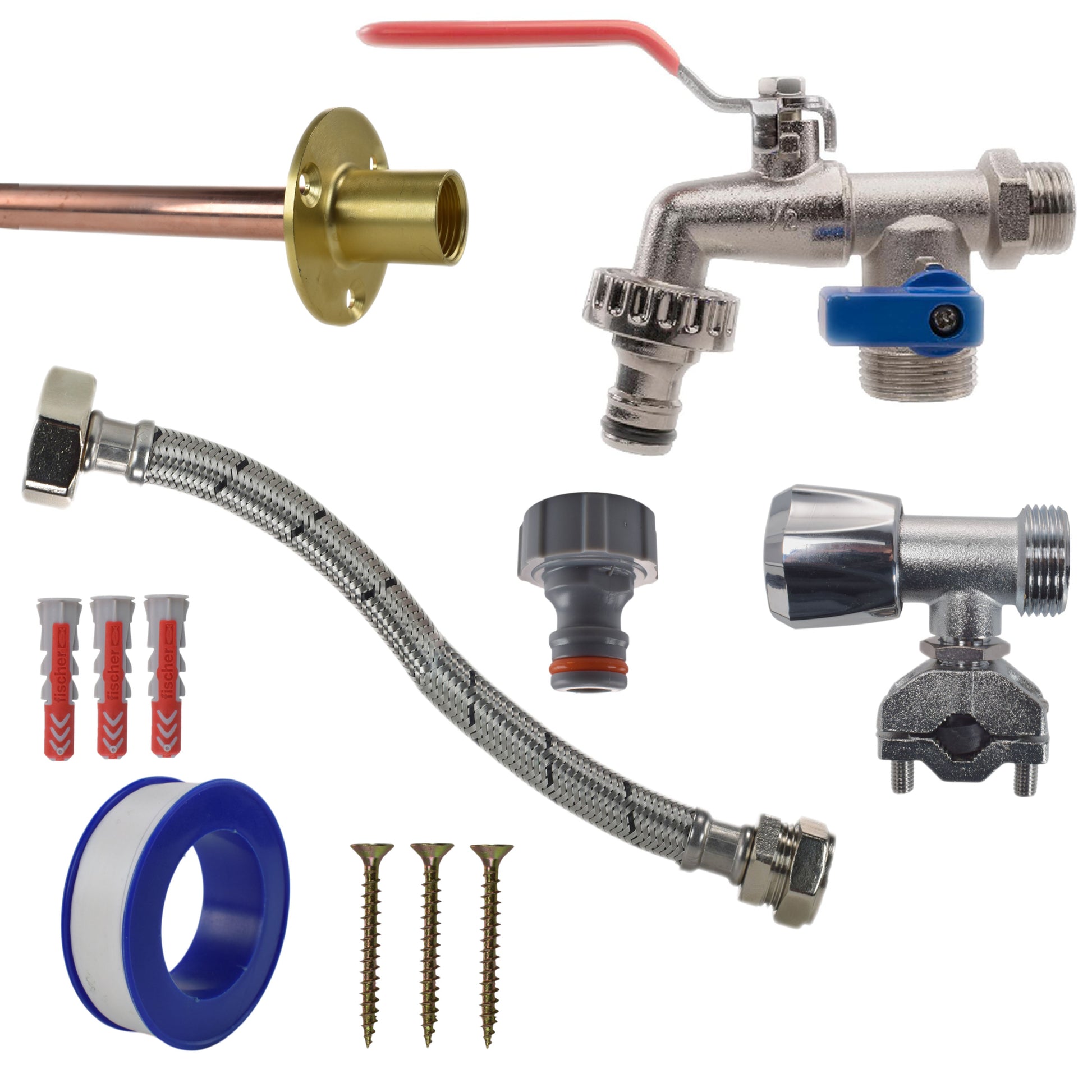 AP Supplies Double Lever Tap FULL Connection Kit - Double Lever Full Tap Kit